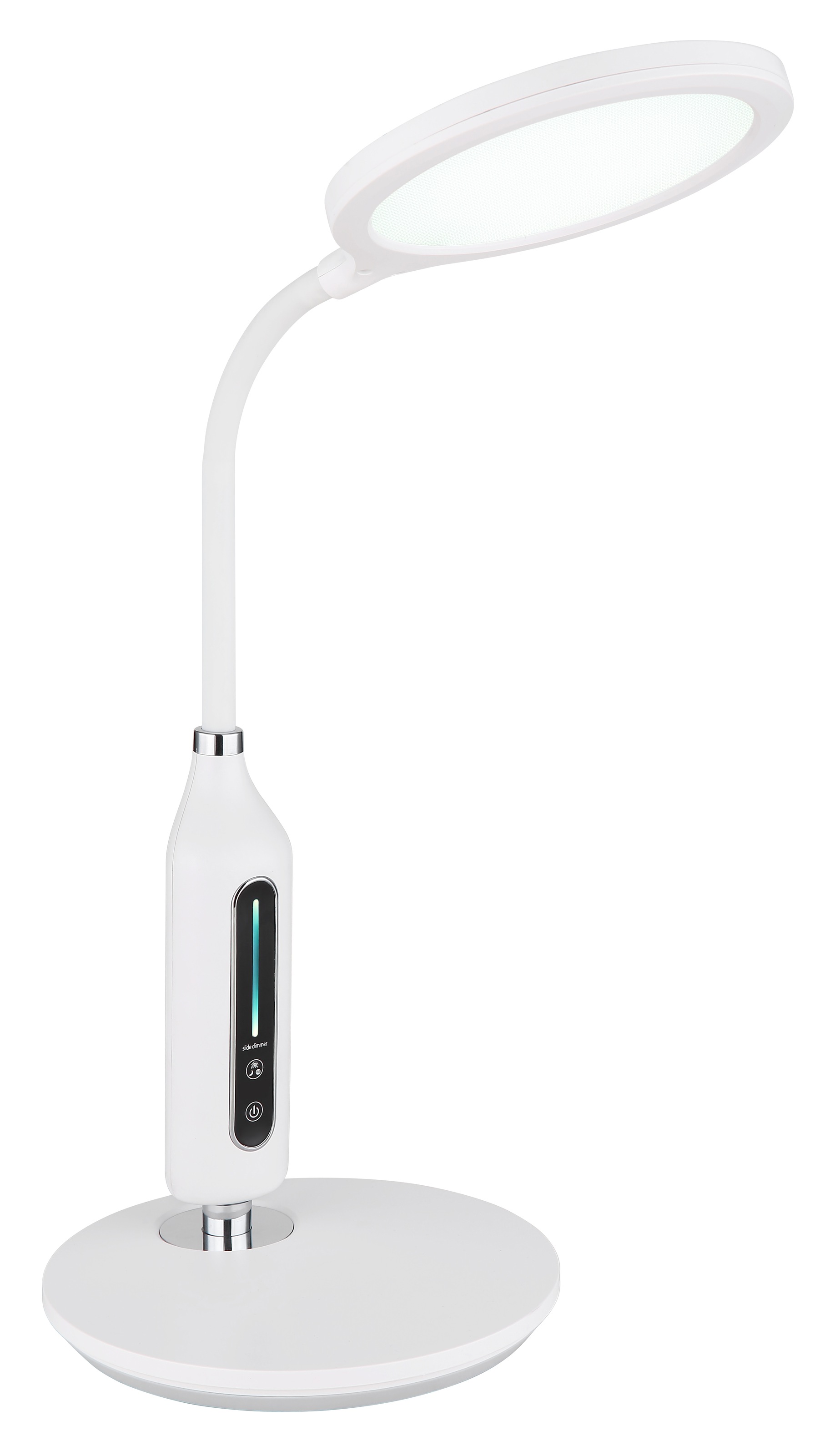 GLOBO LIGHTING Tischleuchte »FRUGGY« LED-Modul 1 Stk. Tischleuchte Weiß/Chrom, Touch dimmbar, Flexo, LED 9W