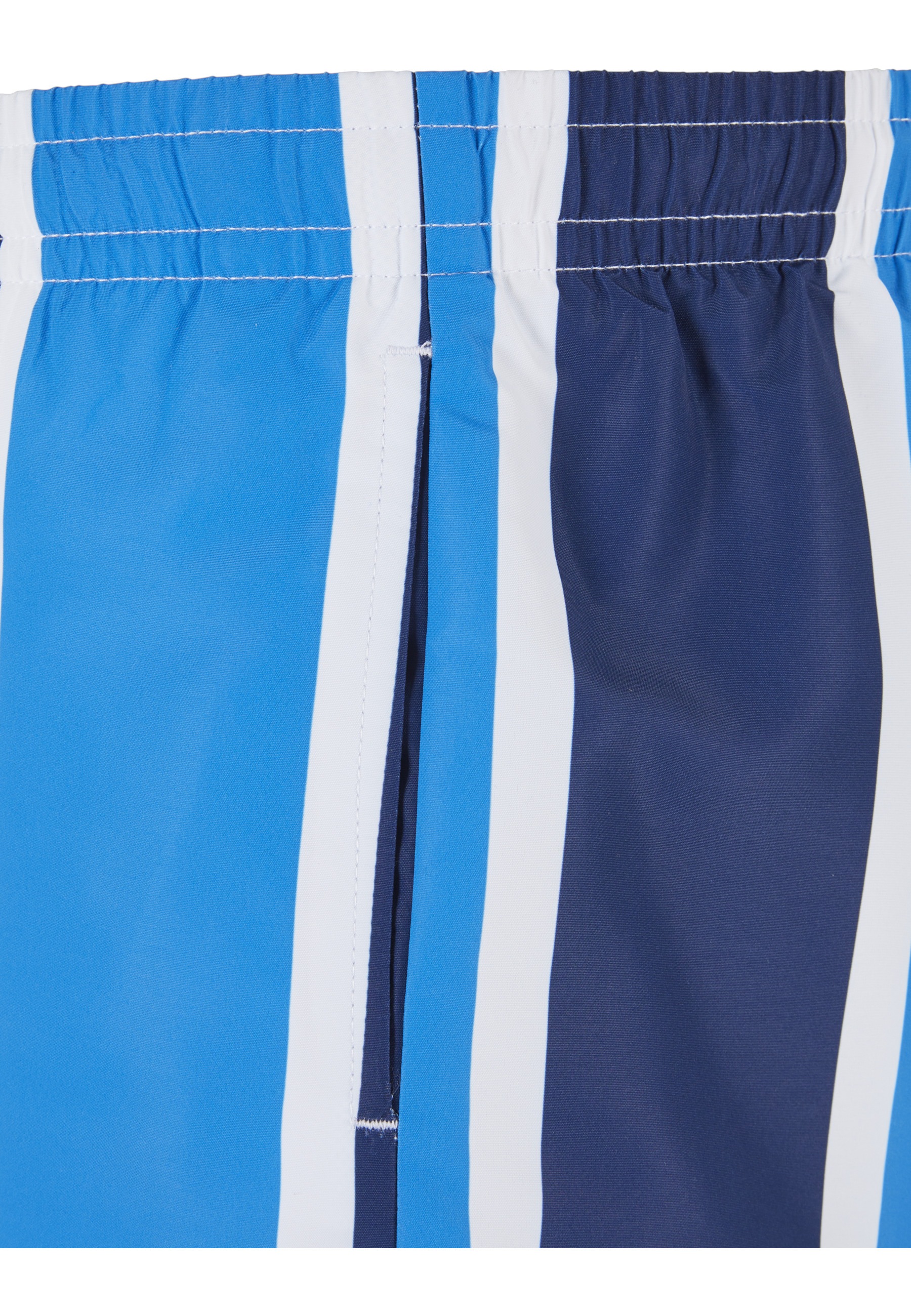 Badeshorts KARL KANI "Karl Kani Herren KM242-037-1 Retro Striped Boardshorts", Herren, Gr. L, US-Größen, aqua, navy, weiß, 100% Polyester, Badehosen Badeshorts 2