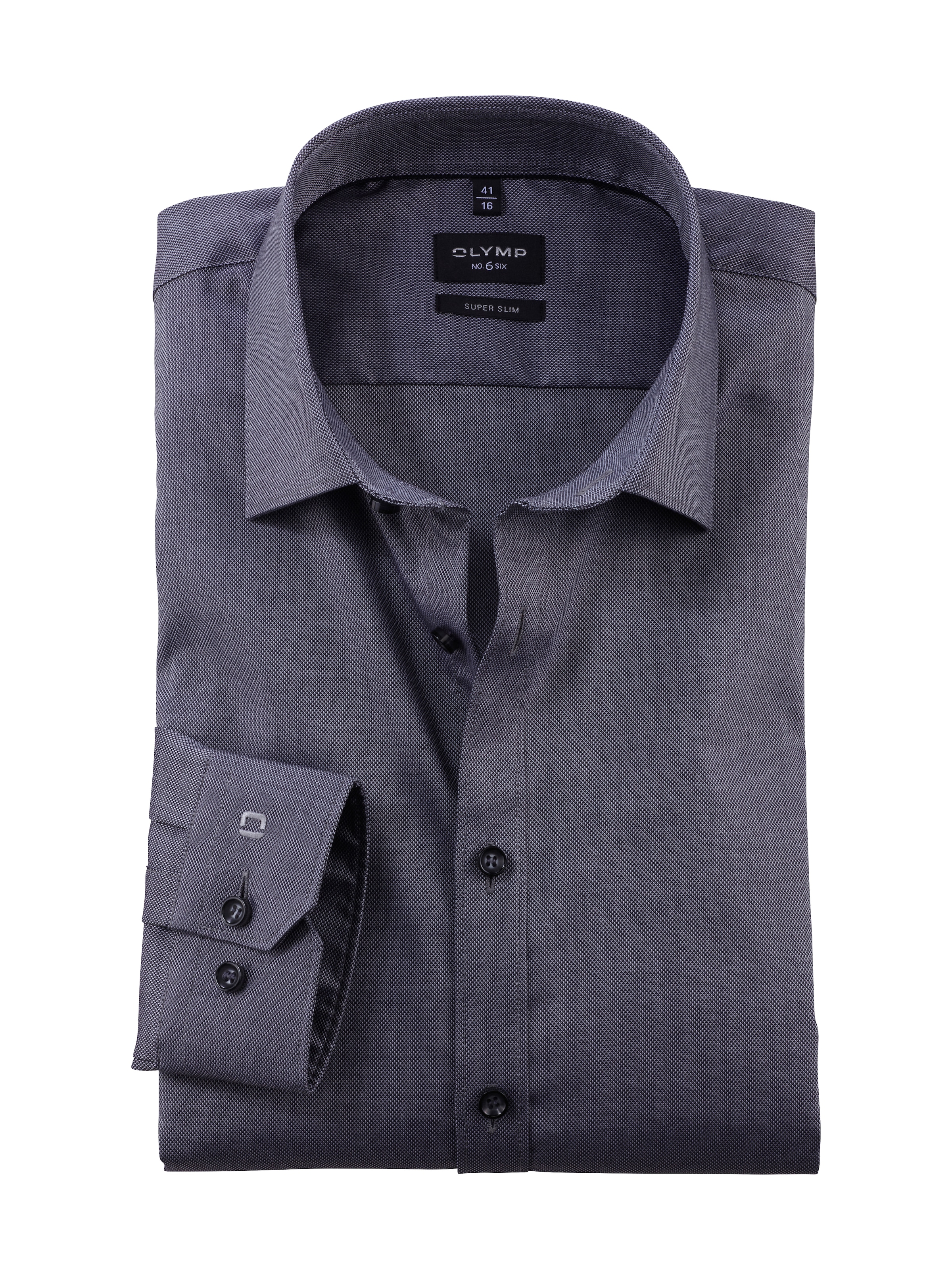 OLYMP Businesshemd »No. Six super slim«, mit feiner Faux-Uni-Struktur