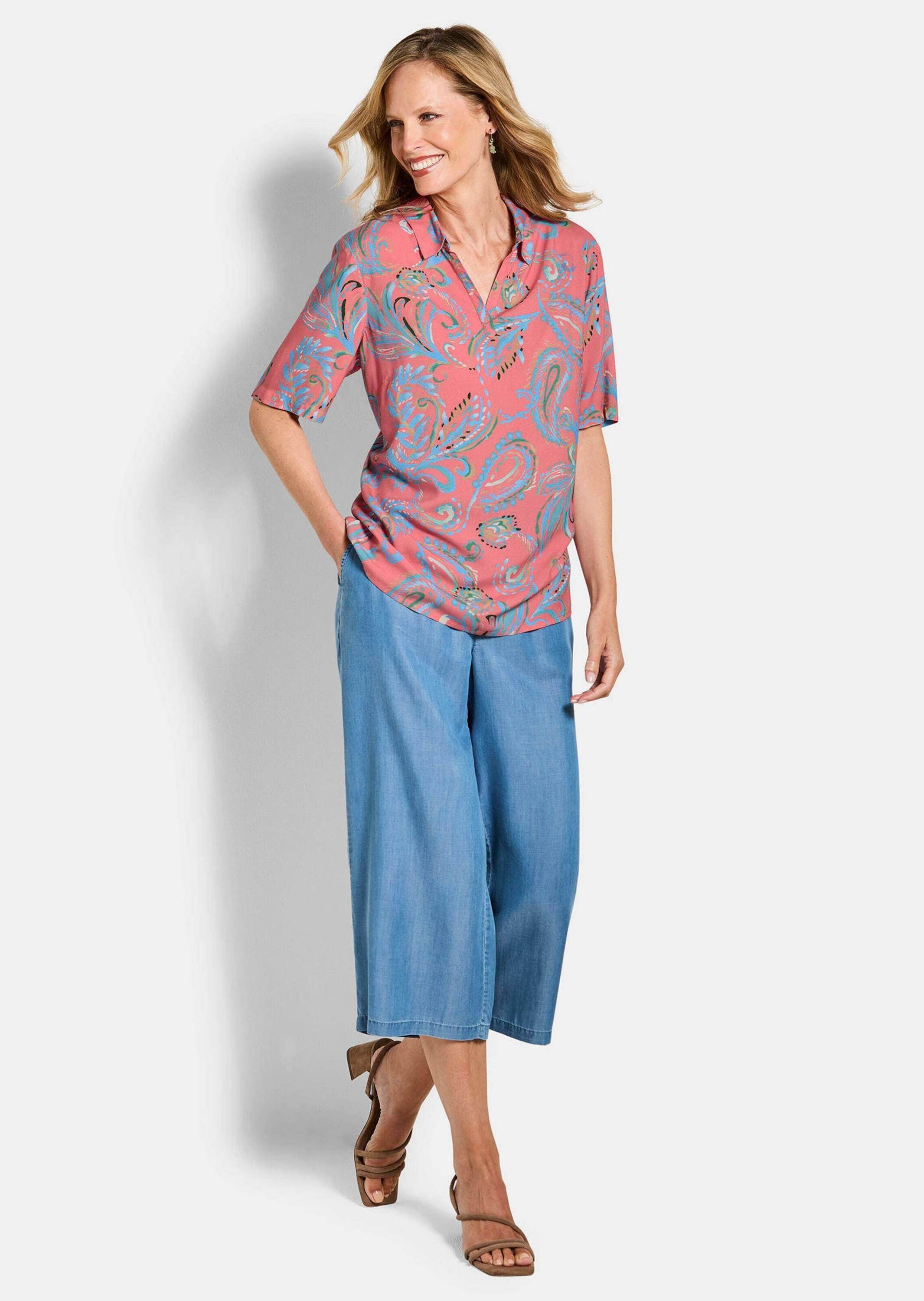 GOLDNER Schlupfbluse "Kurzgröße Paisley-Bluse aus reiner Viskose" günstig online kaufen