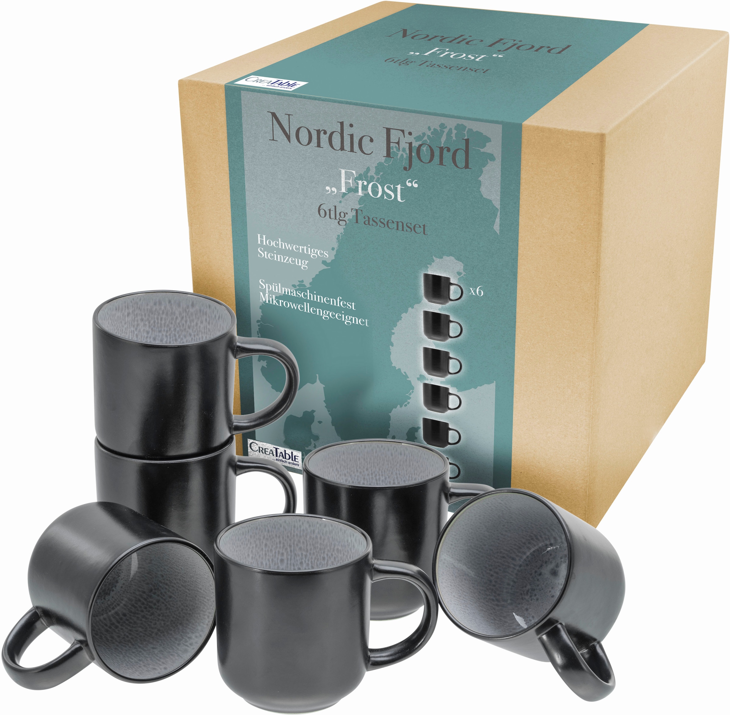 Becher »Nordic Fjord«, (Set, 6 tlg.), Kaffeebecher, Tassen Set, 6-teilig, 285 ml