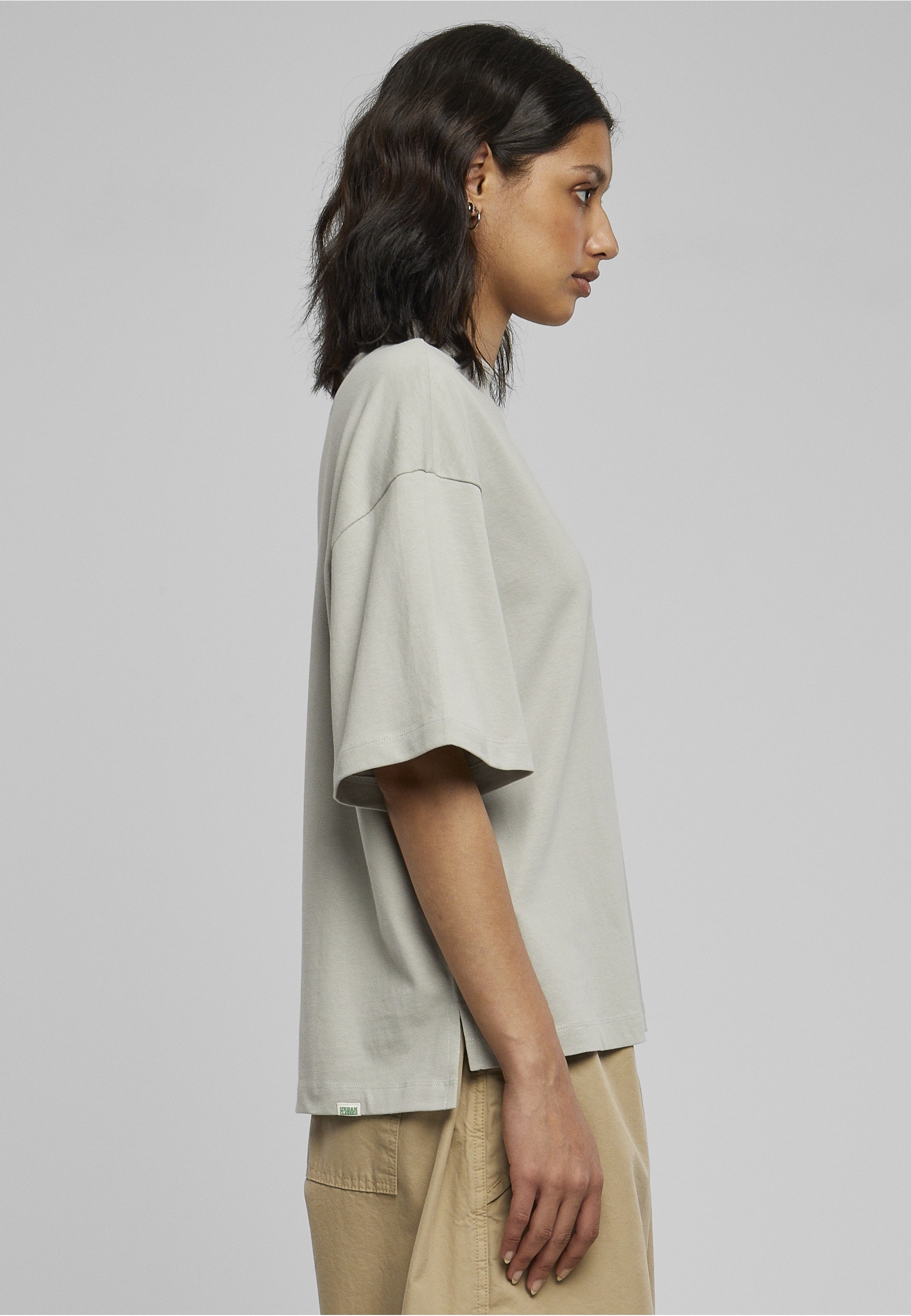 URBAN CLASSICS Kurzarmshirt »Urban Classics Damen Ladies Organic Heavy Slit Tee« 1