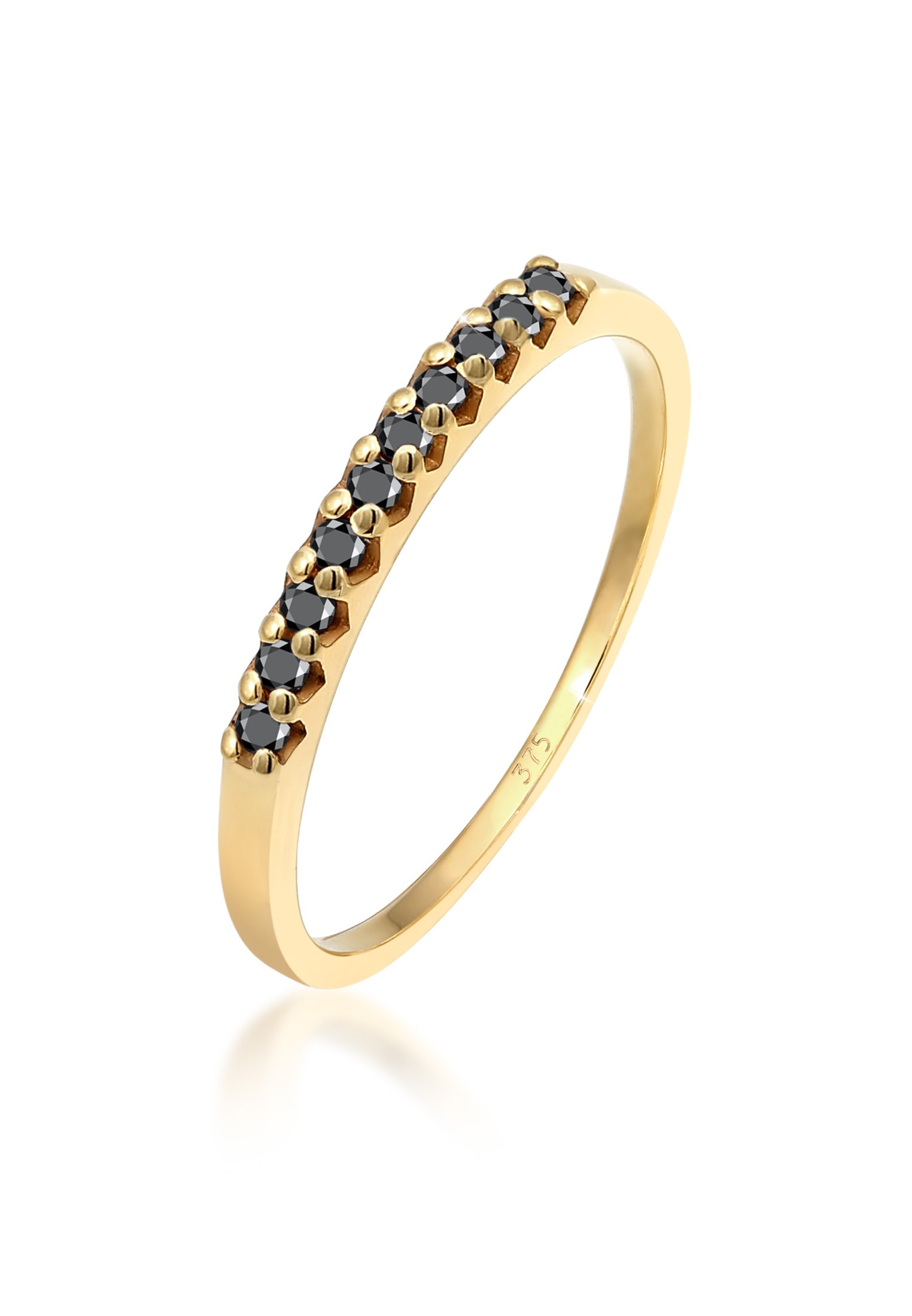 Elli Diamant Schwarzer DIAMONDS Diamantring »Geo ct.) Gelbgold« 375 (0.15