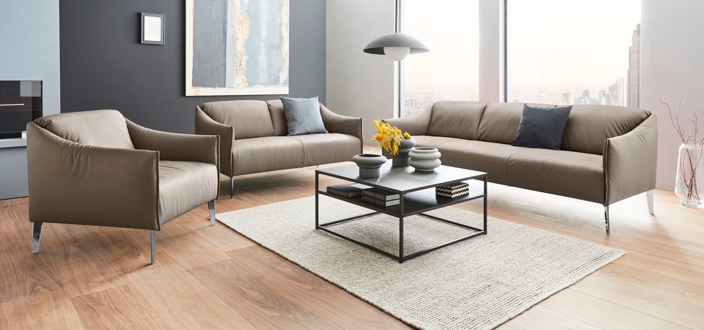 W.SCHILLIG Cocktailsessel »sally Designsessel, Loungesessel,«, mit Metall-Winkelfüßen in Chrom glänzend