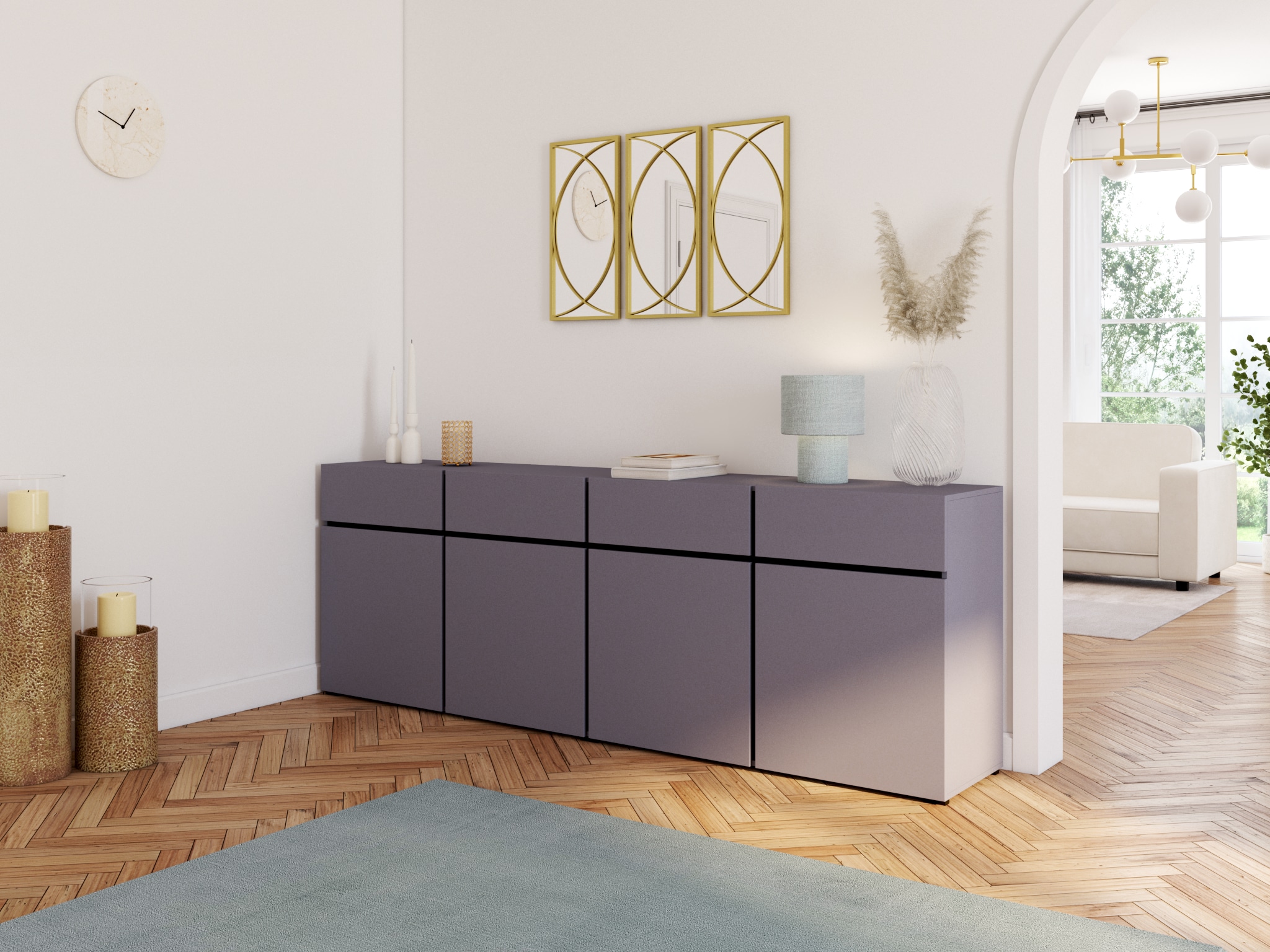 LeGer Home by Lena Gercke Tischleuchte »Debora« E27 1 Stk. Teddy-Stoff, Höhe 30 cm, Ø 23 cm, E27