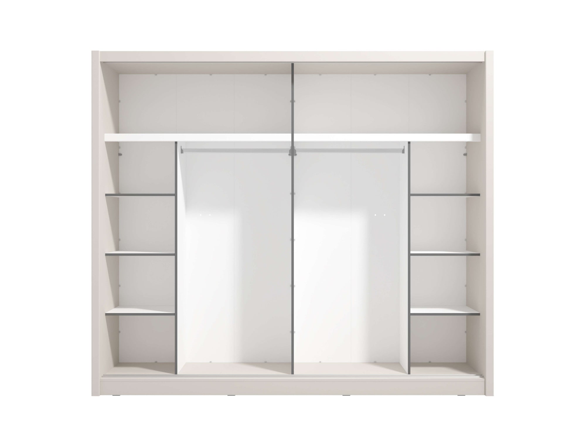 INOSIGN Schwebetürenschrank »Albi, Schlafzimmerschrank, Wäscheschrank in cashmere oder weiß«, Kleiderschrank mit Spiegel MIT Innenausstattung,FSC®-zertifiziert