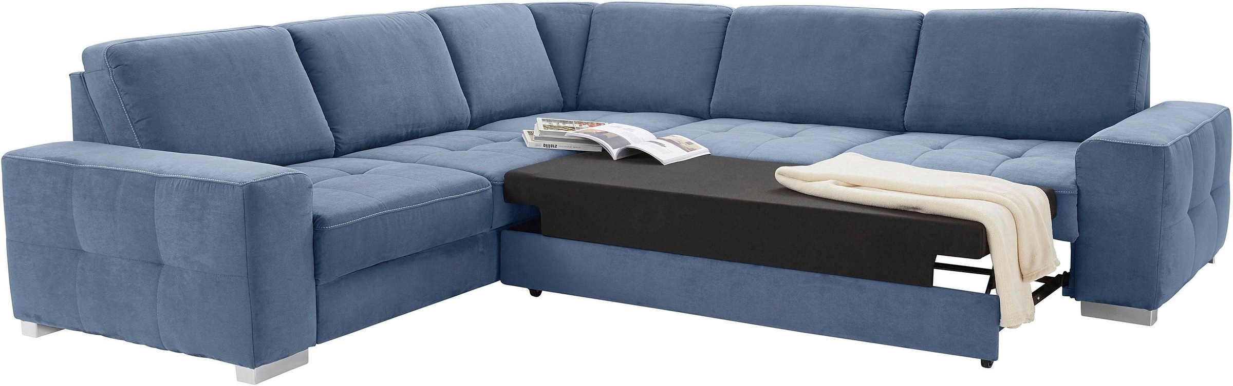 Thumbnail - sit&more Ecksofa "Santorini L-Form", mit Federkern und Sitztiefenverstellung, wahlweise mit Bettfunktion