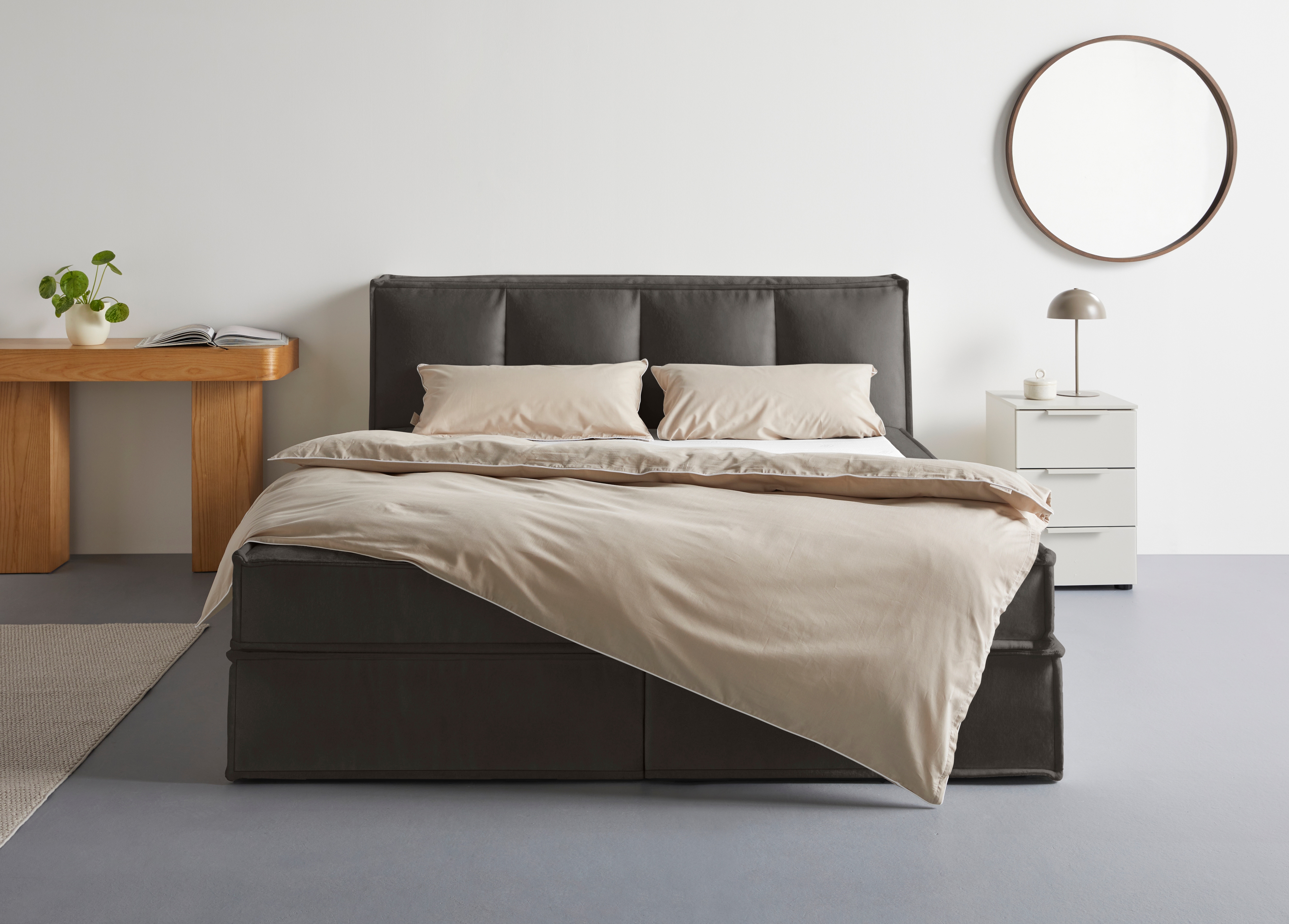 LeGer Home by Lena Gercke 1100000002199 "Addyson" Härtegrade H2, H3 und H4 wählbar, Boxspringbett inkl. Topper, 2 Matratzen