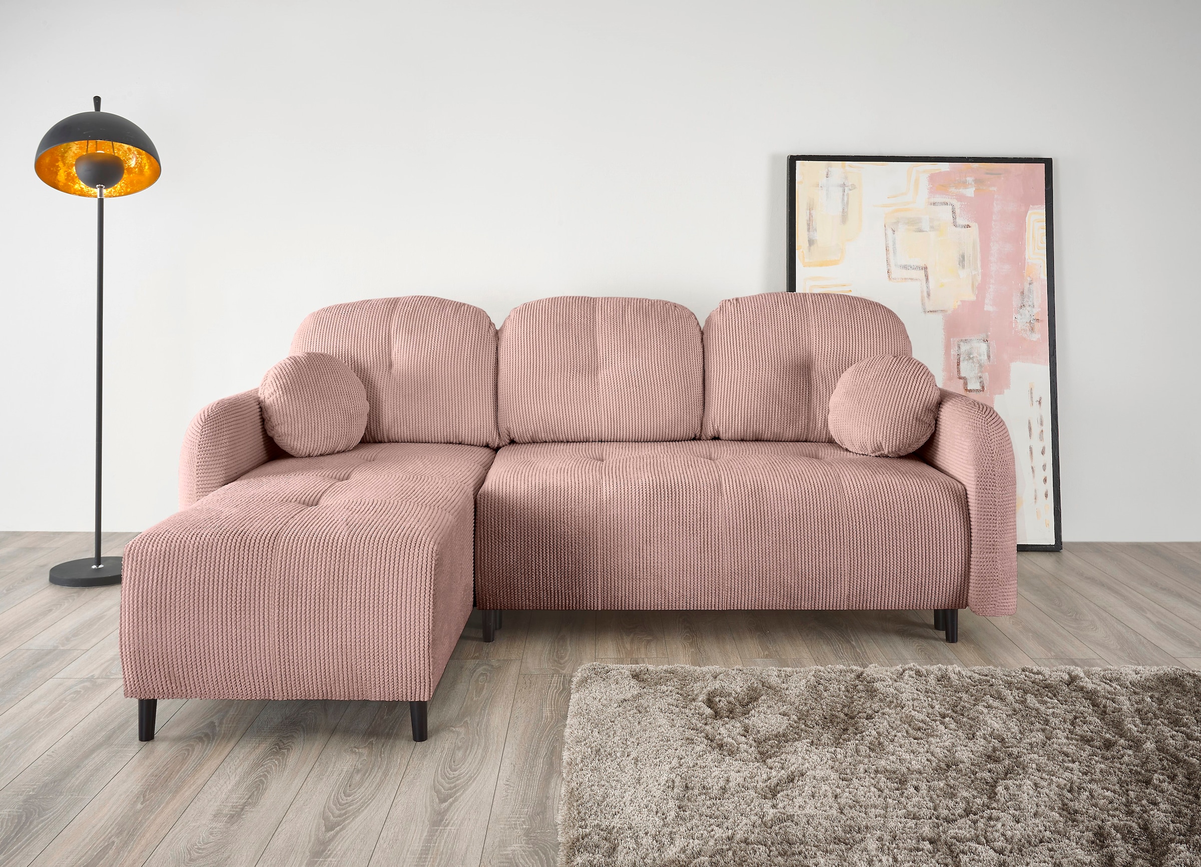 Leonique Ecksofa "BLAISE", mit Bett-Funktion (Liegefläche 140/200 cm), Zier günstig online kaufen