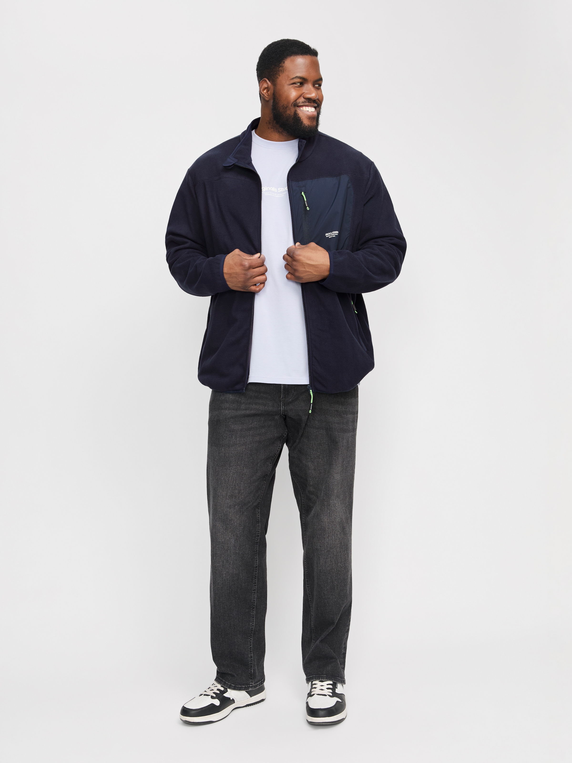 Jack & Jones PlusSize Fleecejacke »JJTHEO FLEECE JACKET PLS«, ohne Kapuze
