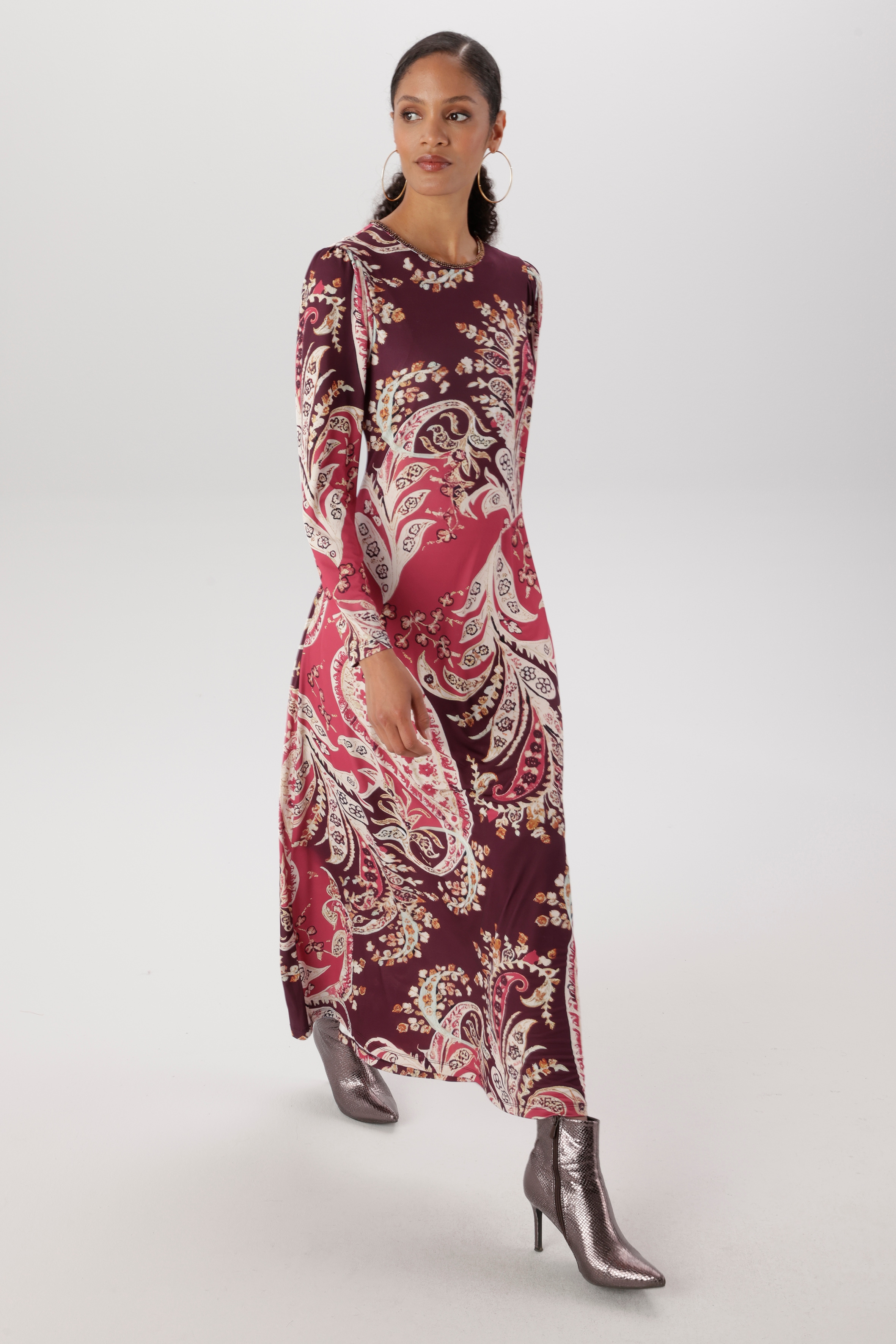 Aniston SELECTED Maxikleid mit kleinen Kunstperlen am Rundhalsausschnitt - NEUE KOLLEKTION