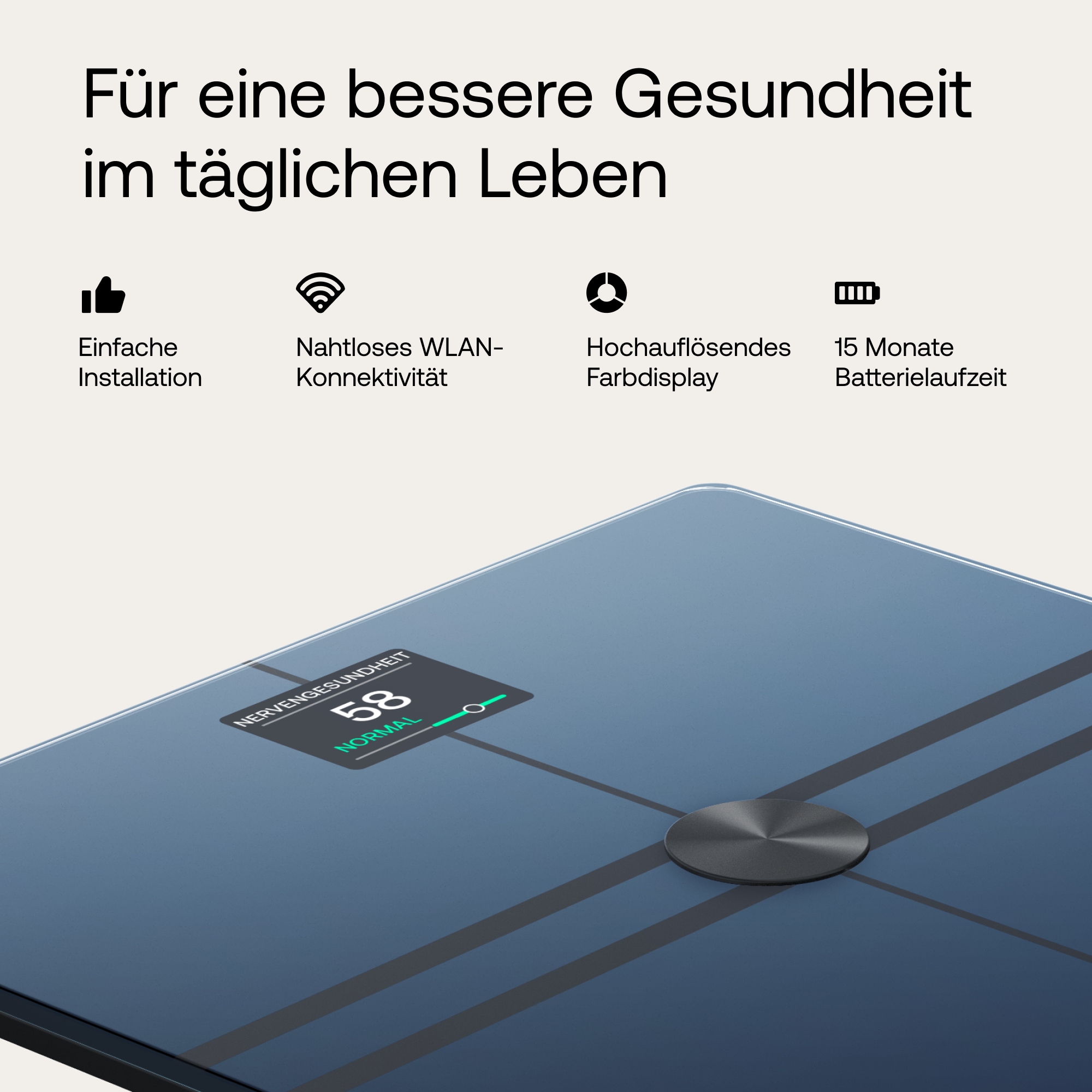 Withings Personenwaage »Body Comp, WLAN- oder Bluetooth-Konnektivität«, spezielle Modi für Schwangerschaft, Babys und Athleten