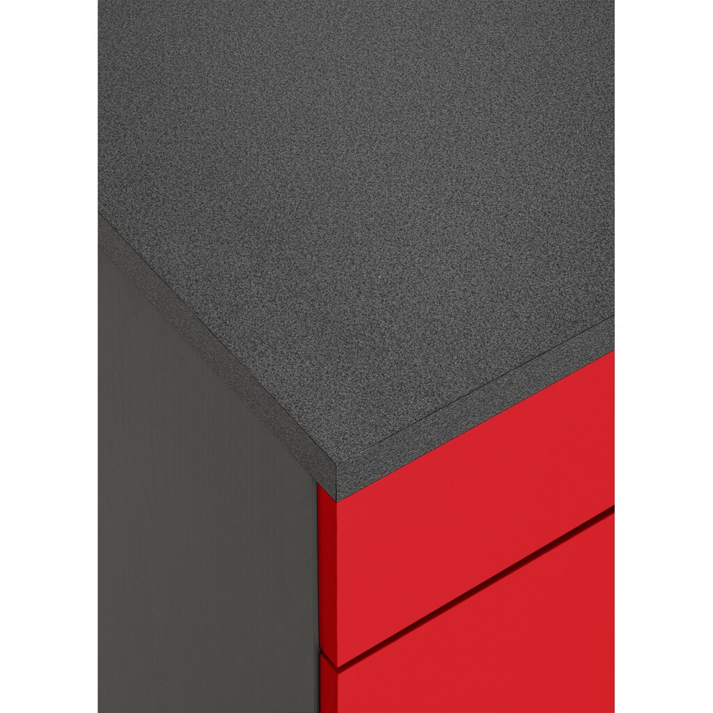 Wohnen Küchenmöbel HELD MÖBEL Küchenzeile »Paris«, ohne E-Geräte, Breite 340 cm rot/grafit