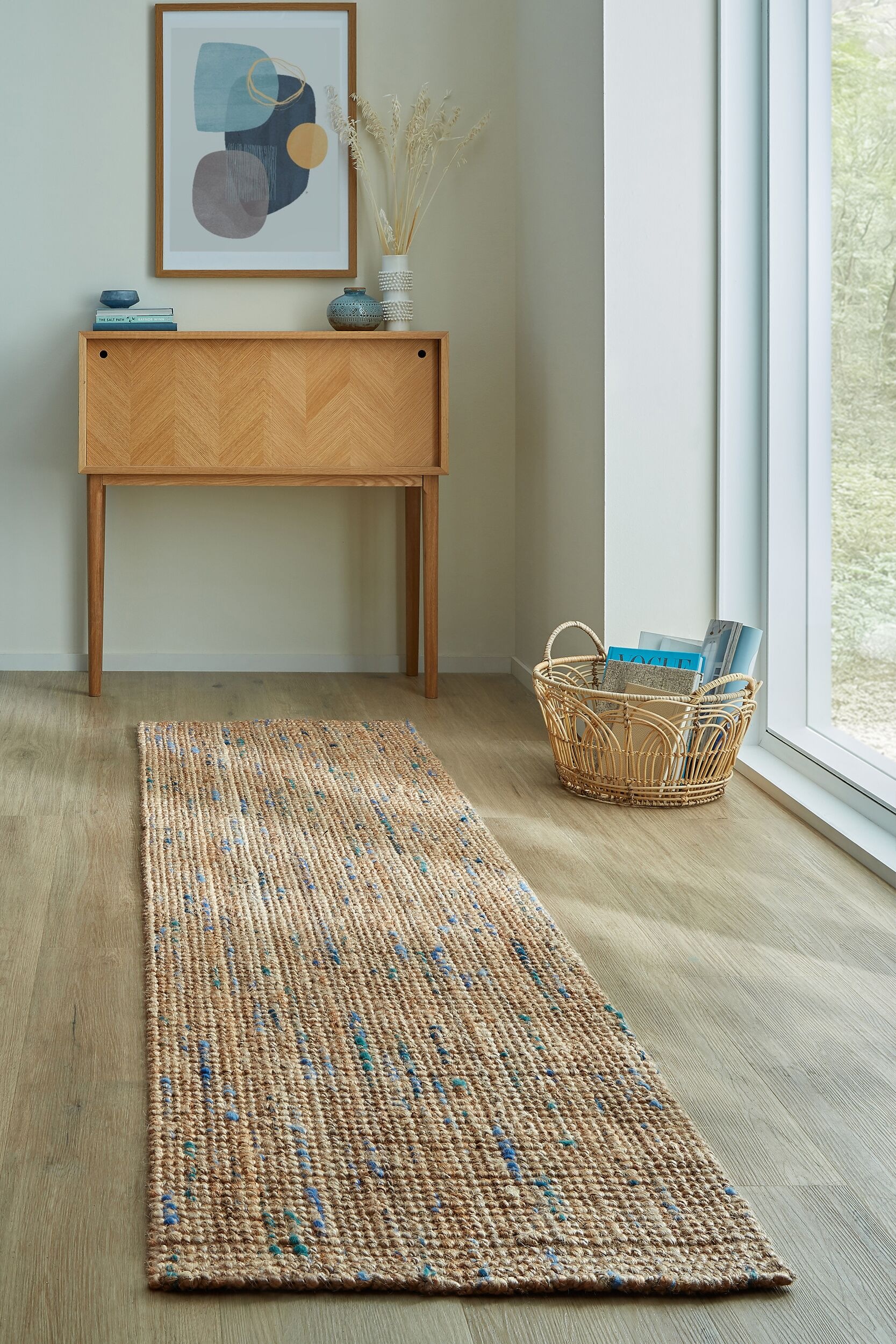FLAIR RUGS Läufer »Jute Boucle«, rechteckig, 7 mm Höhe, aus 100% Jute, mit Fransen, aus Naturfasern