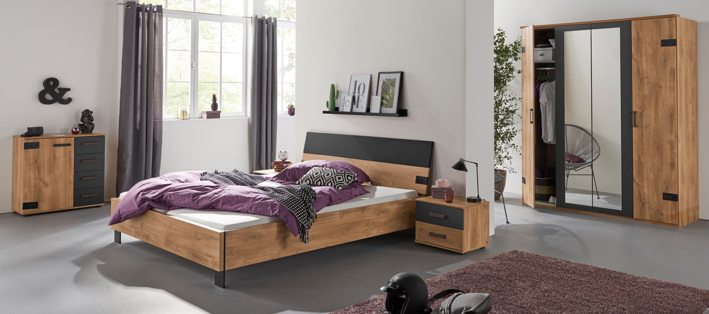 Wimex Futonbett "Malmö, Bett Made in Germany", im beliebten Industrial look, 3 Breiten zur Auswahl