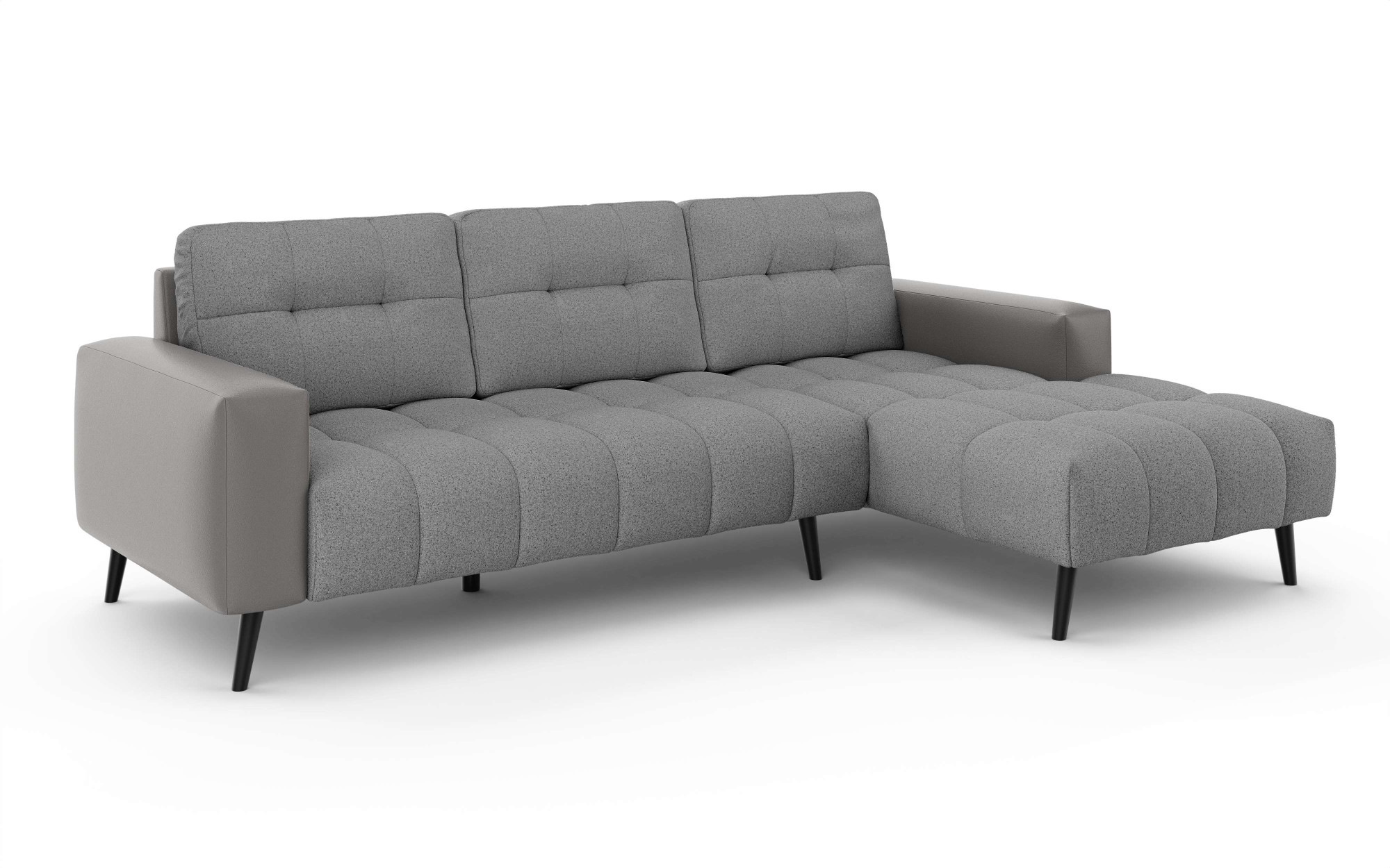 INOSIGN Ecksofa »SERINE mit Recamiere rechts/links bestellbar, Maße B/H/T 253/91/161 cm«, L-Form mit Wellenunterfederung, 3 Rückenkissen, ohne Bettfunktion