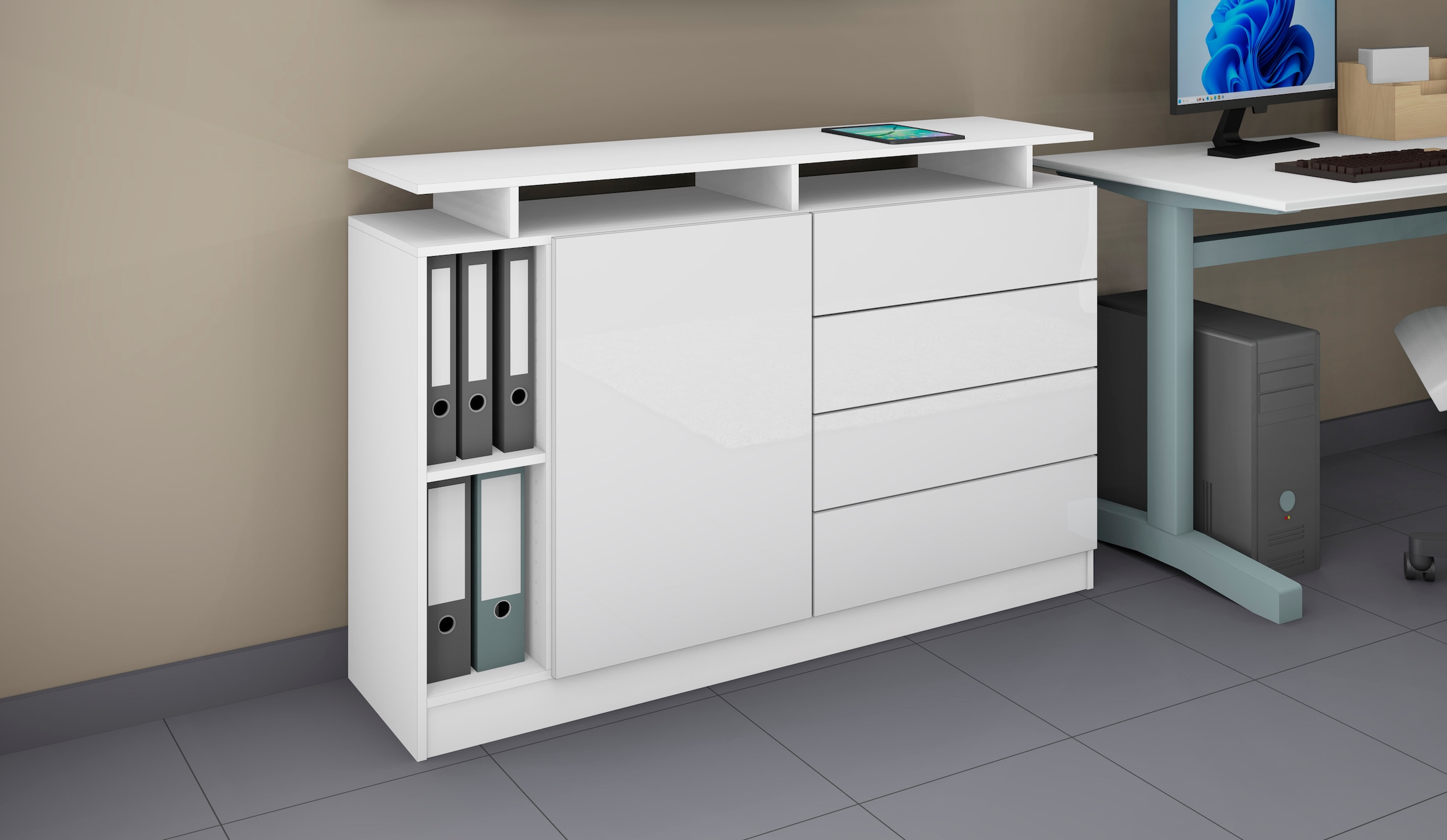 borchardt Möbel Sideboard »Vaasa«, moderne grifflose Optik, Push-to-Open-Funktion