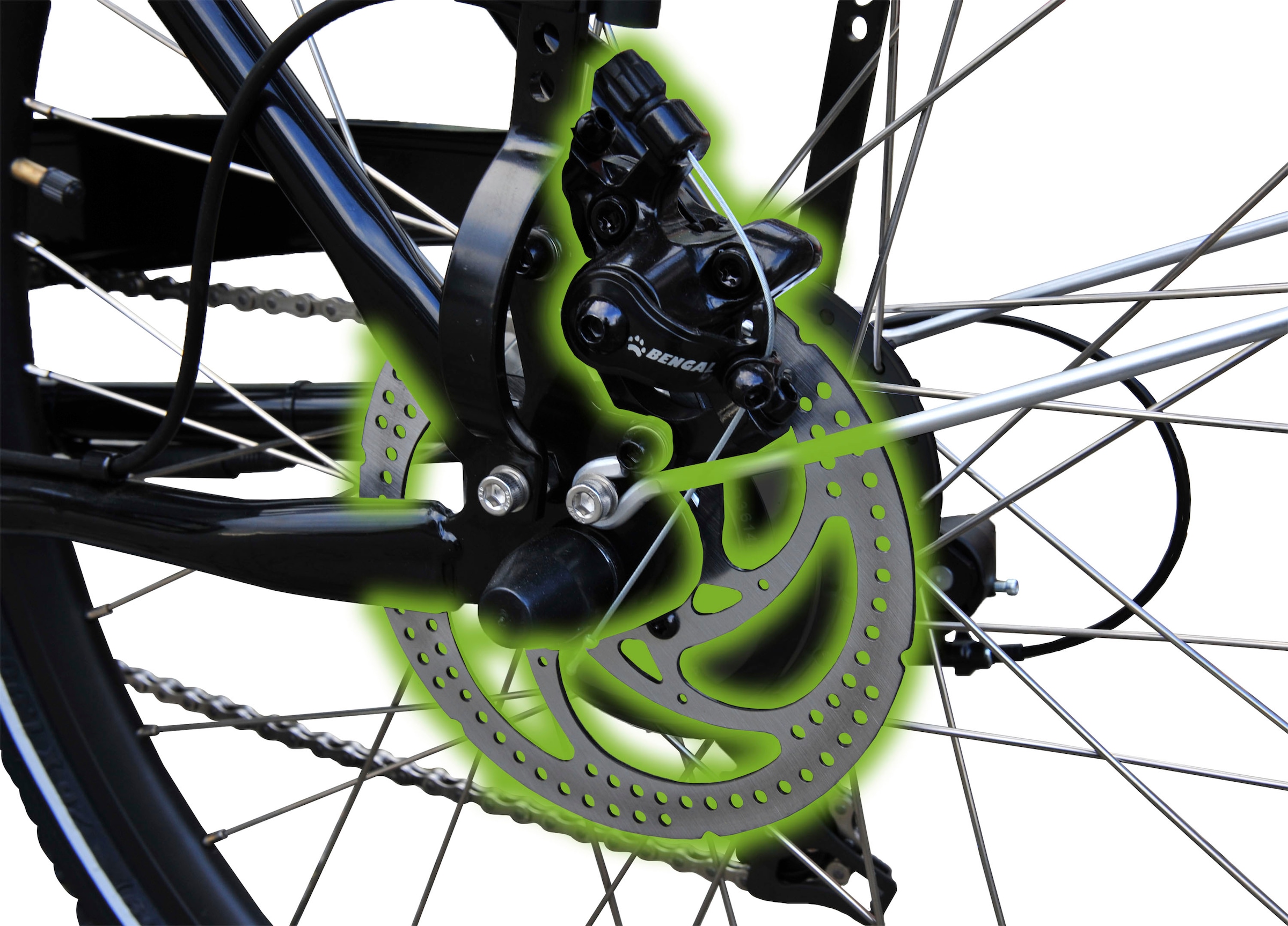 SachsenRad E-Bike, 7 Gang, Shimano, Shimano 7-Gang-Kettenschaltung, Heckmotor 250 W