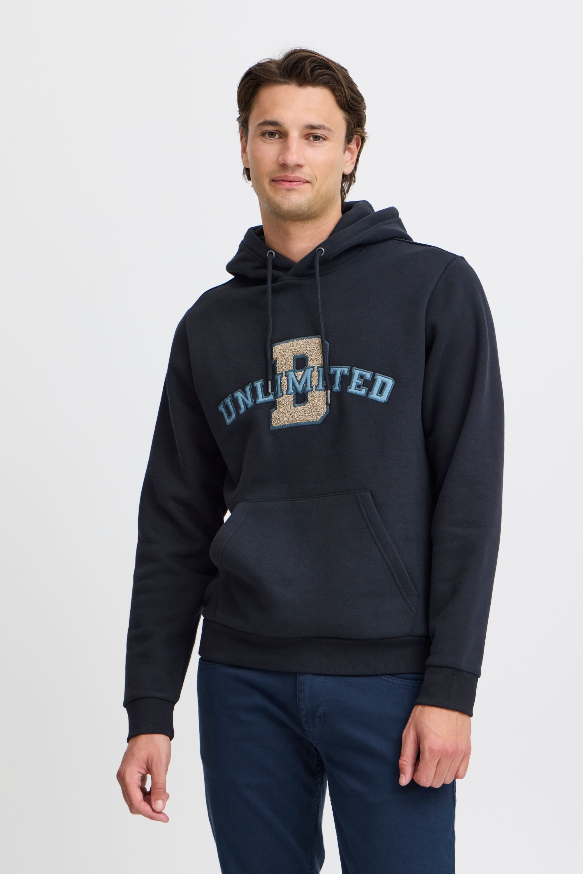 Kapuzenpullover BLEND "BHSweatshirt", Herren, Gr. XL, schwarz, Sweatware, 50% Baumwolle, 50% Polyester, bedruckt, Basic, regular fit normal, ohne Ausschnitt, eingesetzt, Pullover Kapuzenpullover, Stilvoller Hoodie mit Kapuze 2
