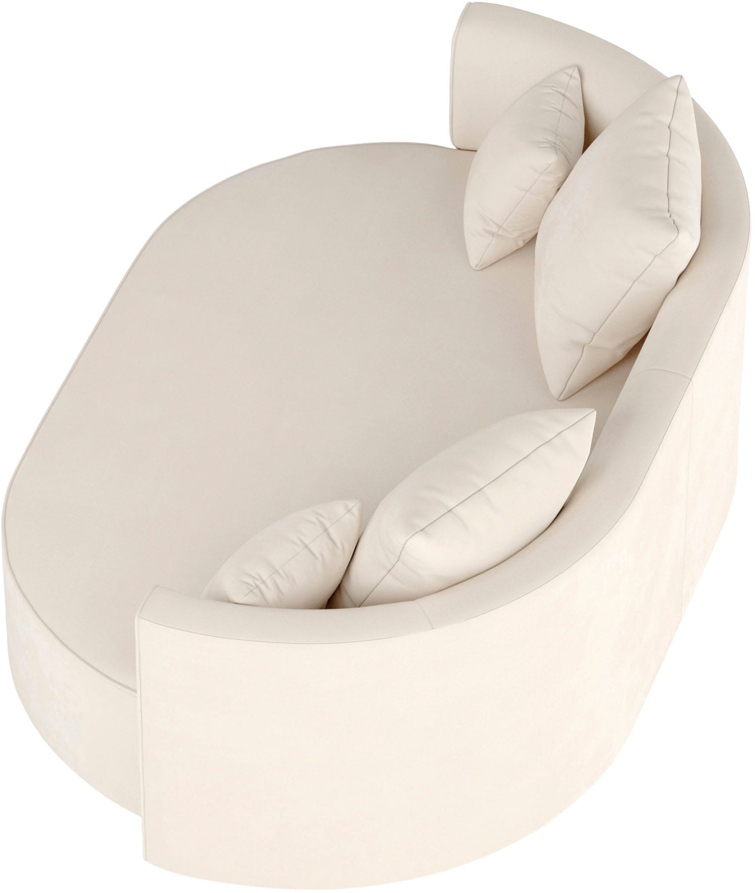 LeGer Home by Lena Gercke 2,5-Sitzer »ISALIE, rundes Loungesofa, mit Kissen, perfekt gepolstert«, moderne Stoffe, mit 4 Zierkissen, extra große Sitzfläche