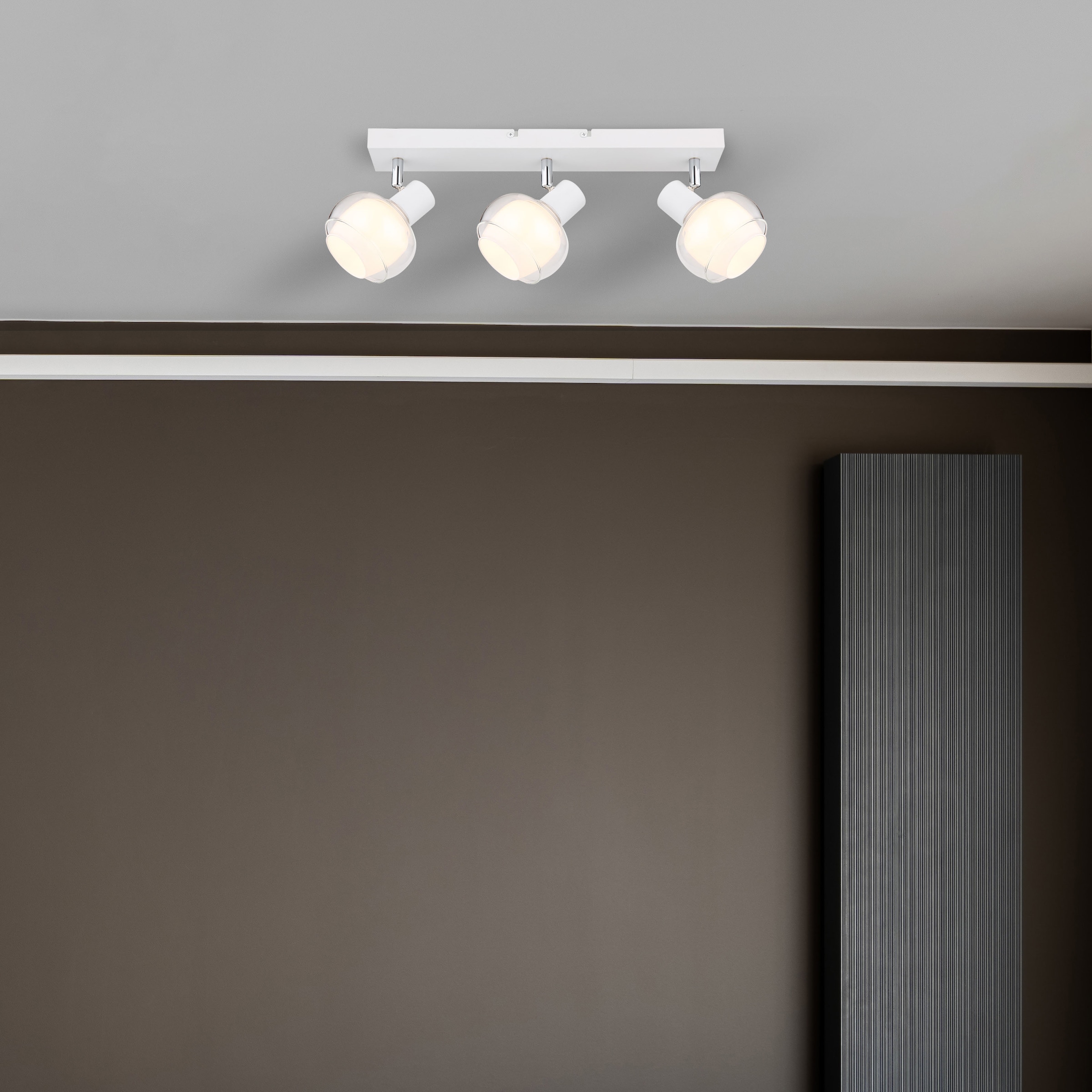 GLOBO LIGHTING Deckenstrahler »TOKKI«, Leuchtmittel E14 | ohne Leuchtmittel, Deckenspot/weiß/Glas klar/Glas opal/Flur/Wohnzimmer