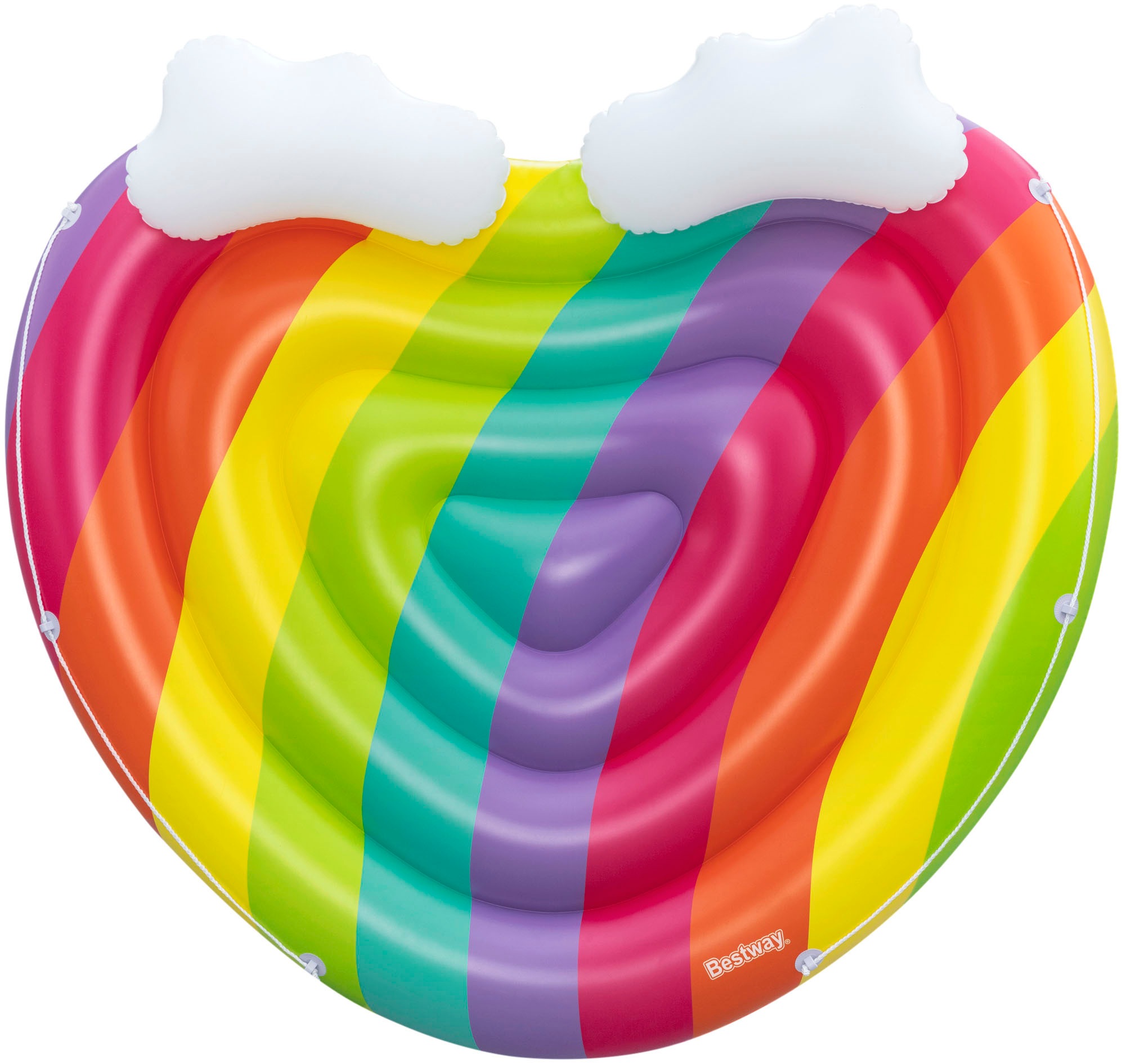 Bestway Badeinsel »Rainbow Dreams™«, 175x163 cm, mit Kopfkissen in Wolkenform