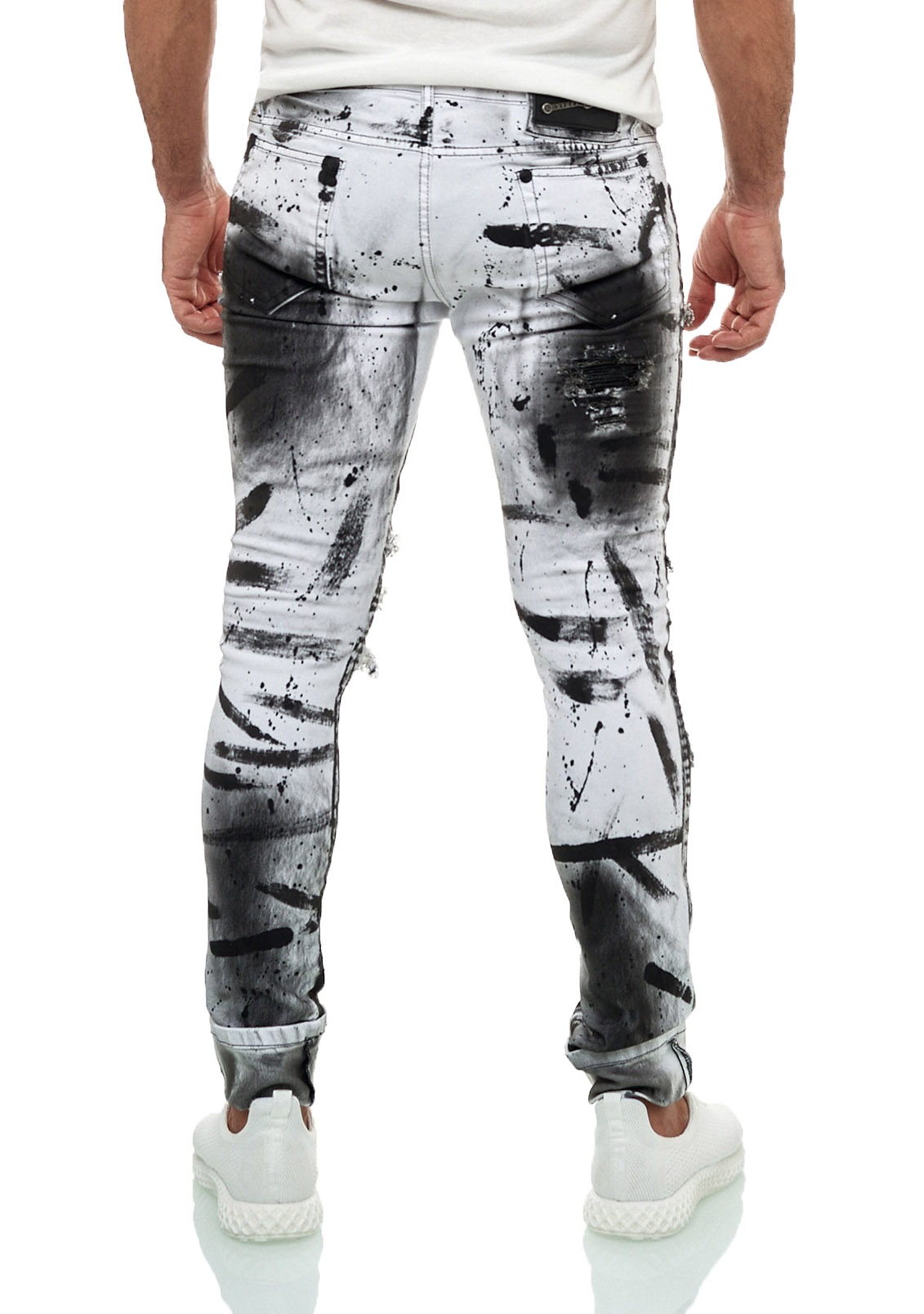 KINGZ Slim-fit-Jeans, mit ausgefallener Batik-Waschung