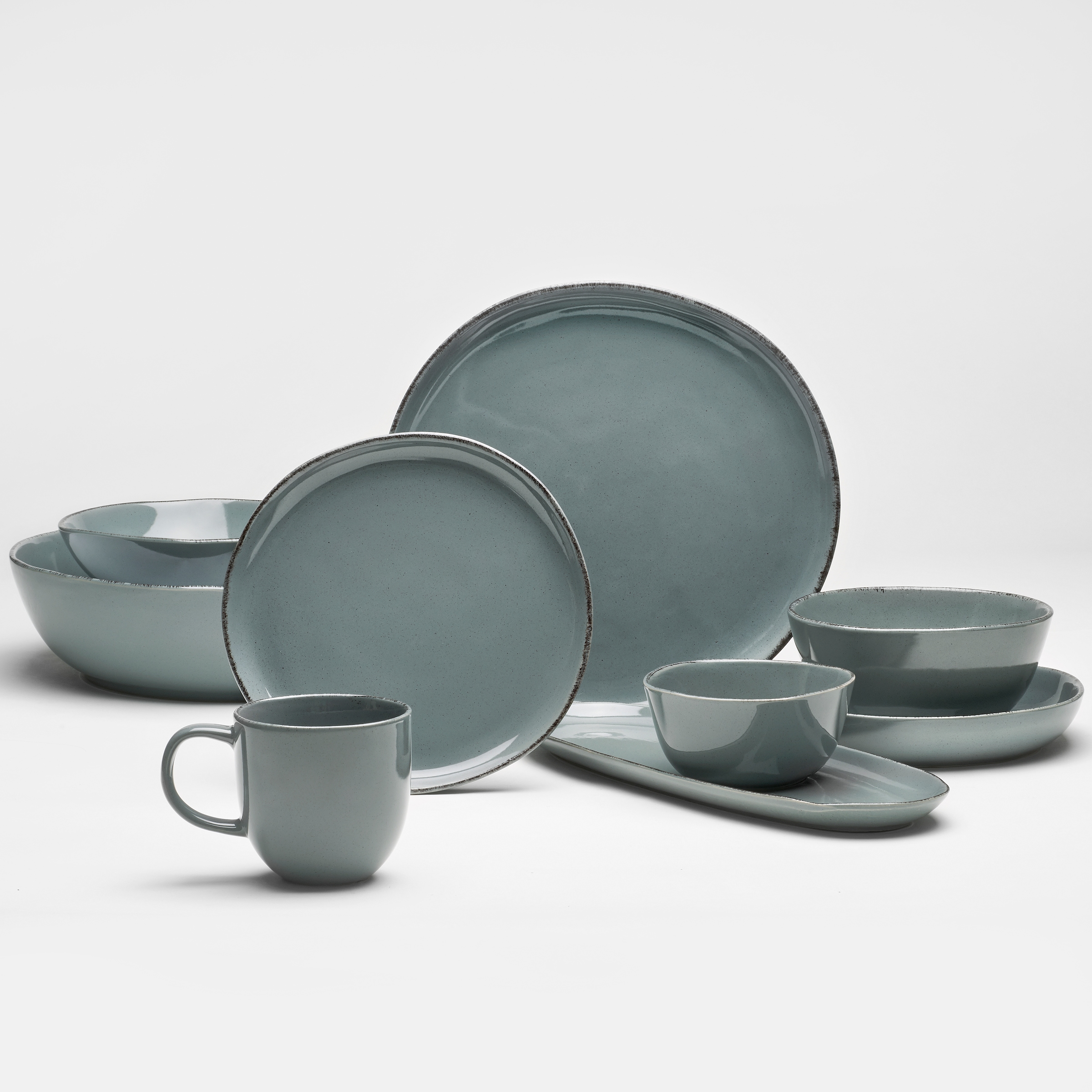van Well Servierplatte »Platte Urban, 34 x 12,5 cm, 4 Stück«, (Set, 4 tlg.), spülmaschinen- und mikrowellengeeignet