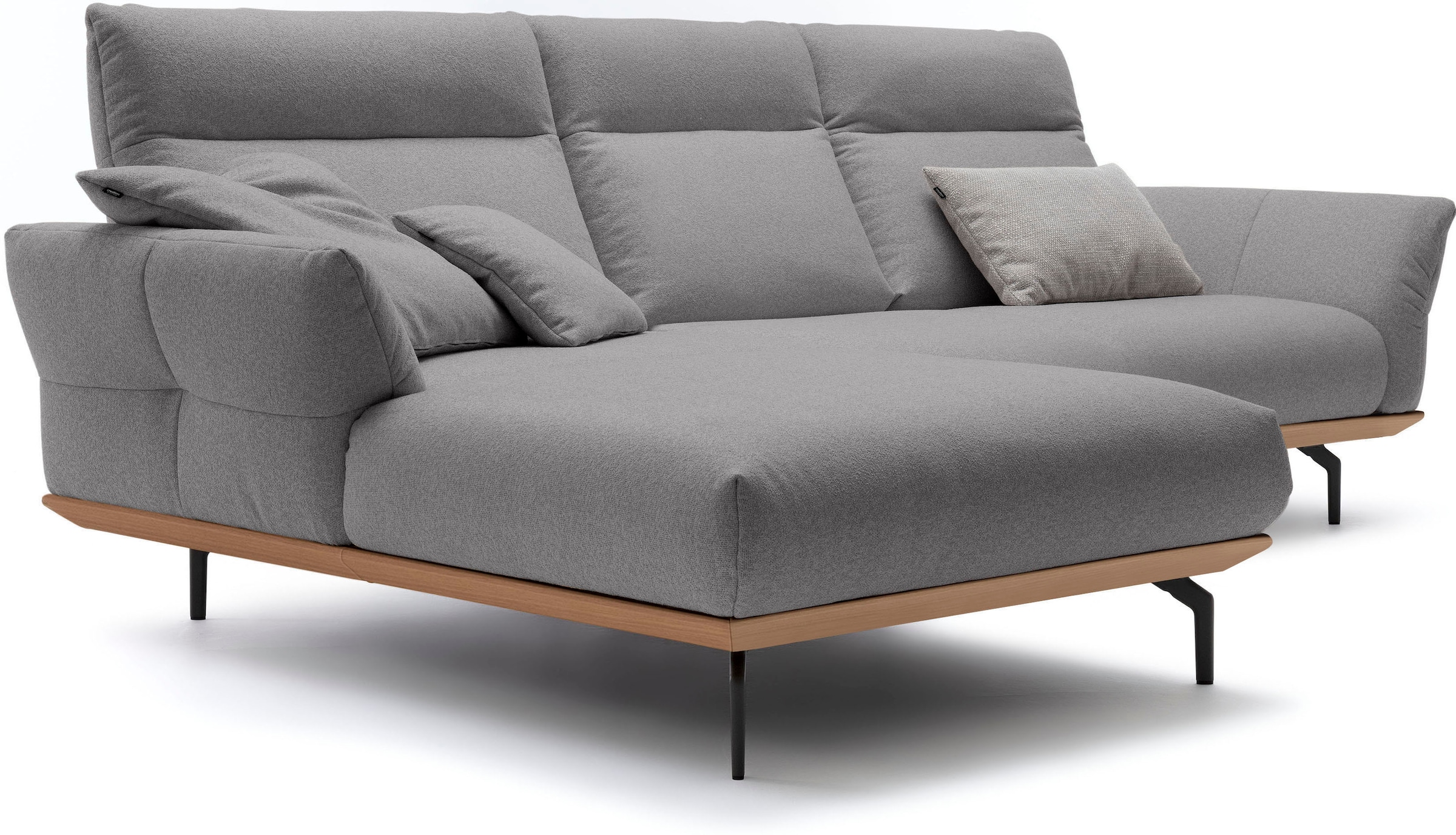 Creation BY ROLF BENZ Ecksofa »CR.460«, Sockel in Eiche, Alugussfüße in umbragrau, Breite 298 cm