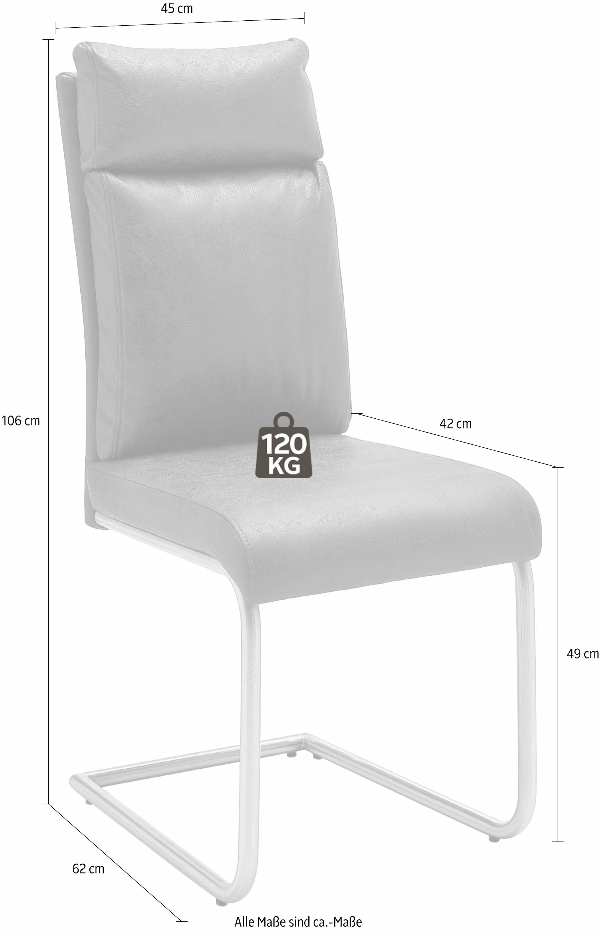 (Set), Kissenoptik furniture 120 | BAUR Stoffbezug, MCA kg, Stuhl bis »PIA«, Freischwinger kaufen 2 St., belastbar