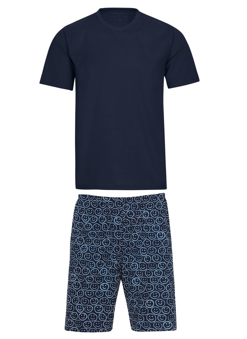 Trigema Schlafanzug »TRIGEMA Shorty-Pyjama mit Smiley-Muster« 1