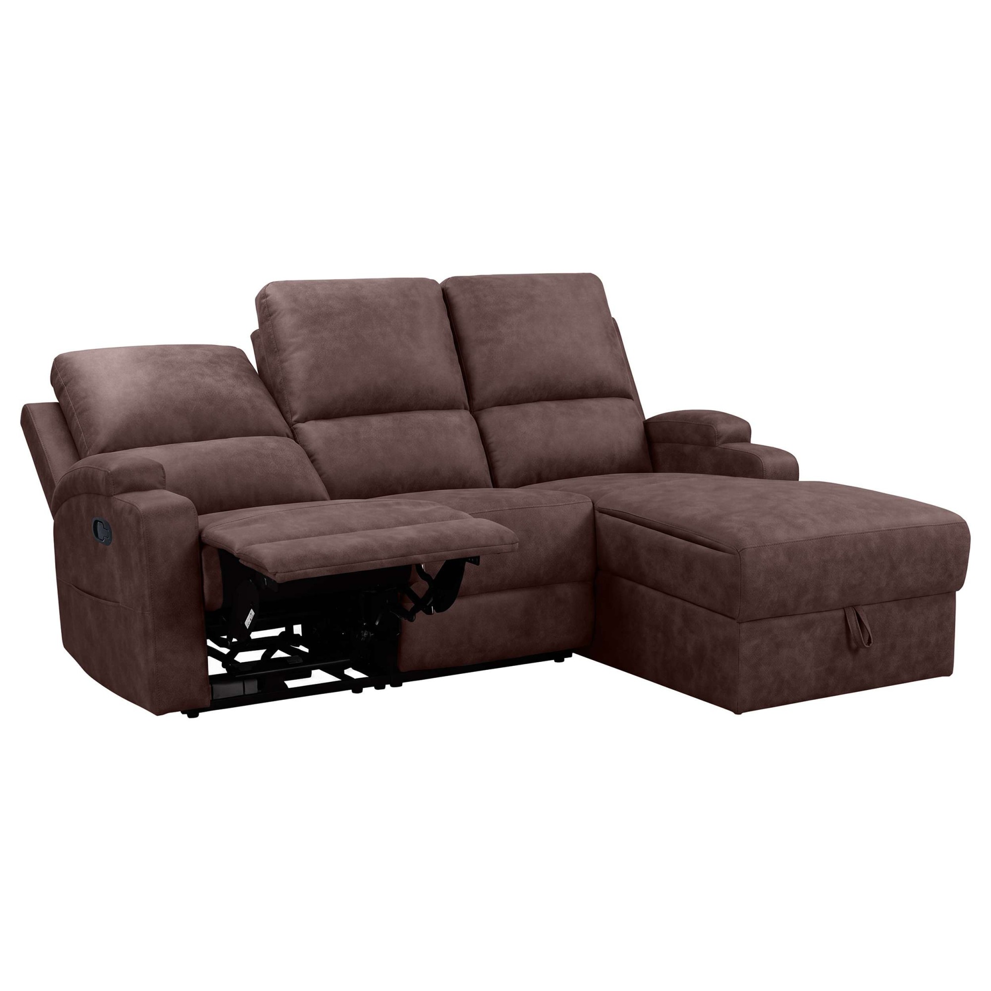 OTTO home Ecksofa »NAPORI Microfaser, Multimediasofa, L-Form« man. oder elektr. Relaxfuntion, USB-A bei elektr. Variante, Staukasten