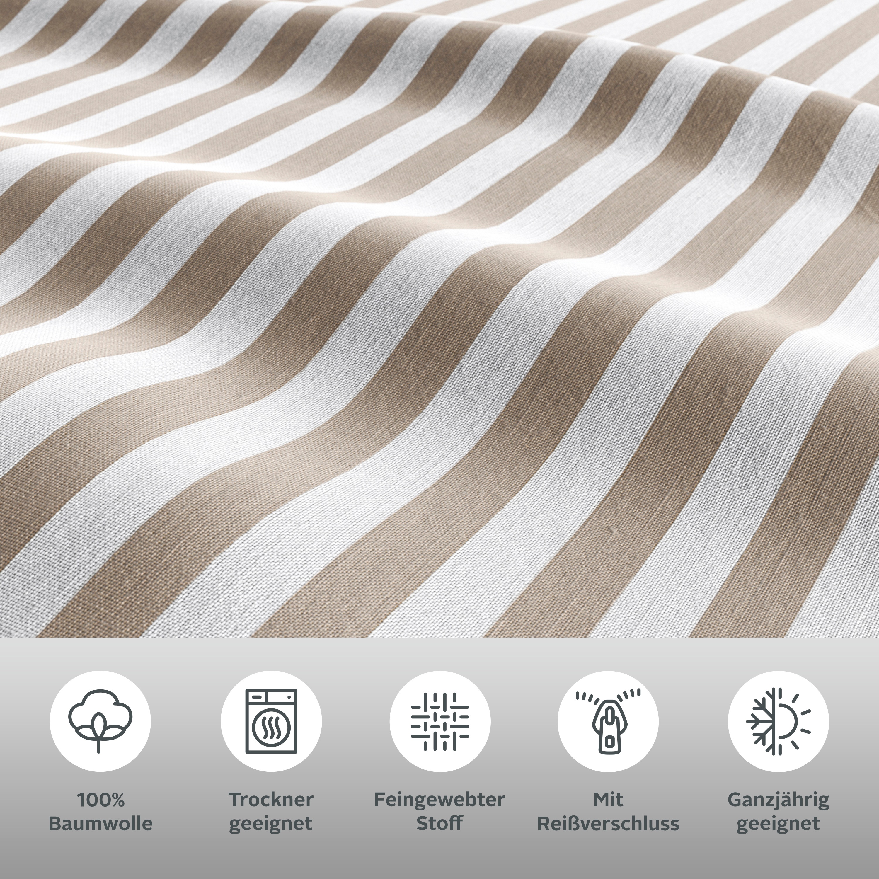 Thumbnail - LeGer Home by Lena Gercke Bettwäsche "Linnea" 2 tlg. aus 100% Baumwolle, Streifendesign