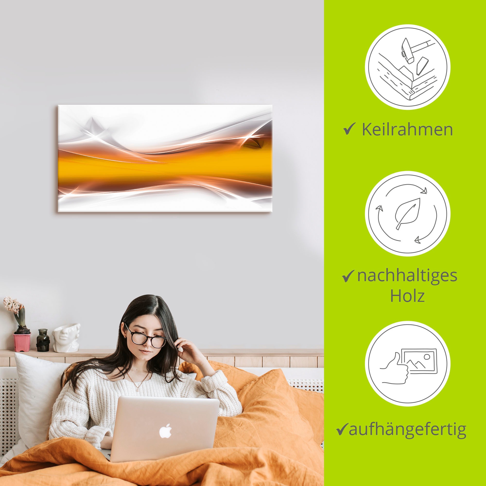 Artland Wandbild »Kreatives Element«, Gegenstandslos, (1 St.), als Leinwandbild, Wandaufkleber in verschied. Größen