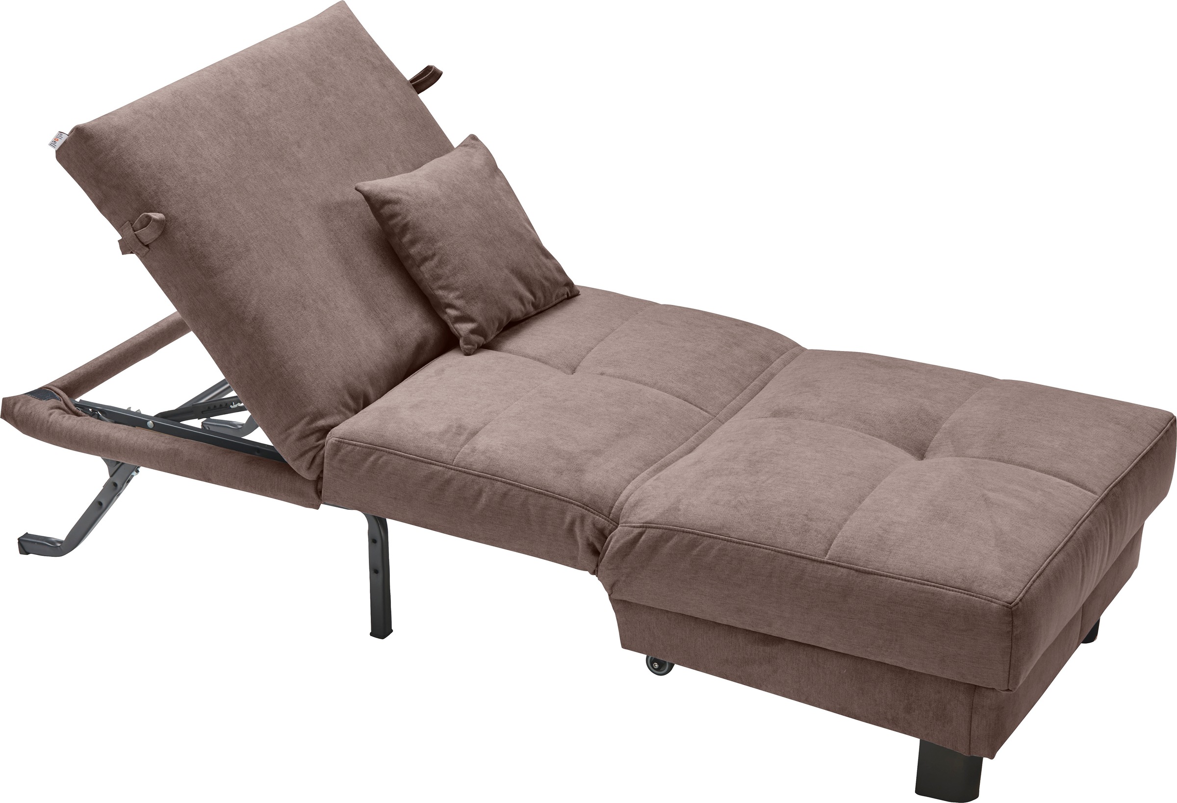 Schlafsofa ELL + ELL "Tilda", braun (dunkelbraun), B:85cm H:90cm T:100cm, 100% Polyester, Sofas, Schlafsofa, Breite 85 cm, inkl. 1 Zierkissen 6