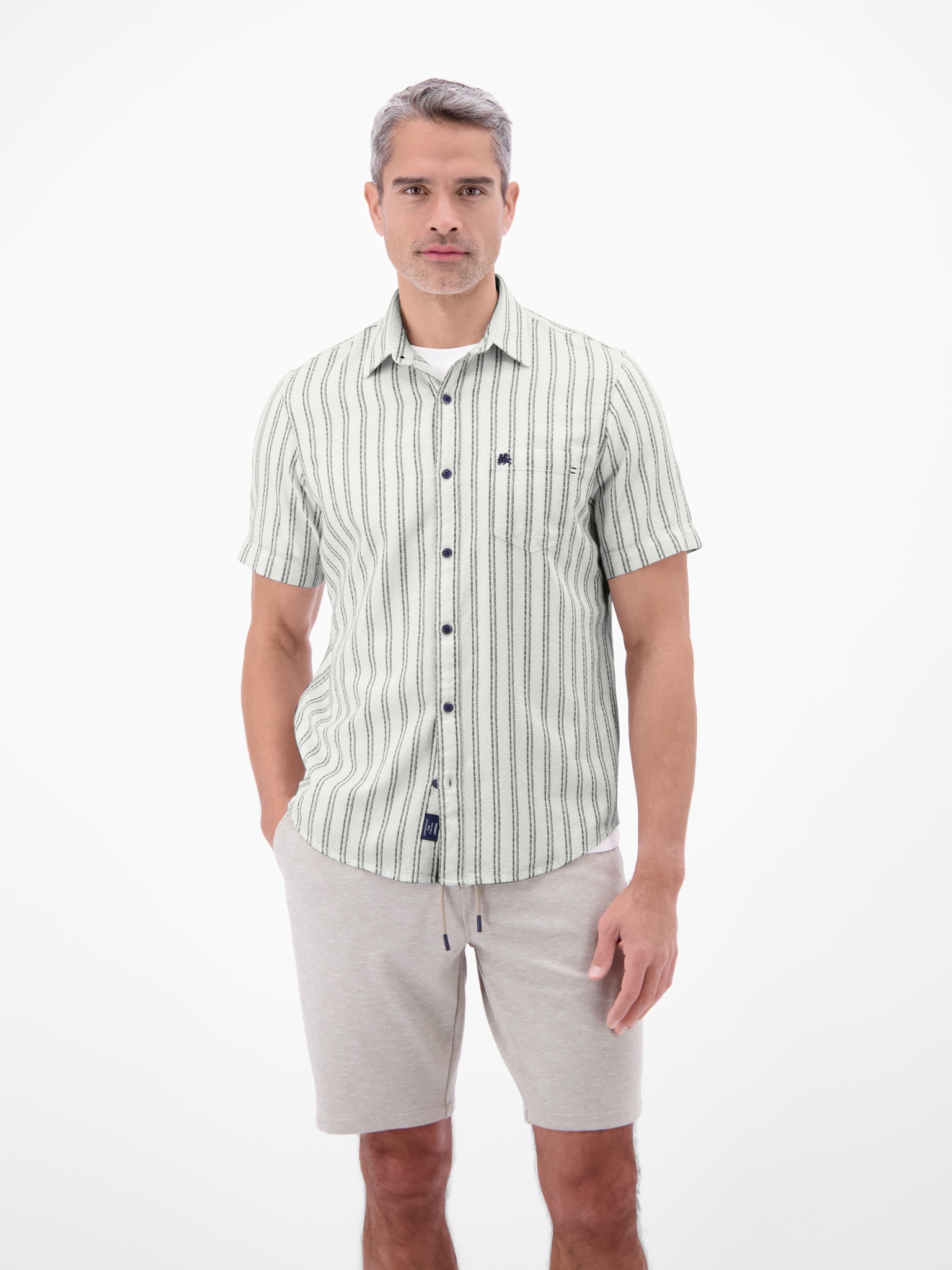 LERROS Kurzarmhemd gestreift, mit Knopfleiste günstig online kaufen