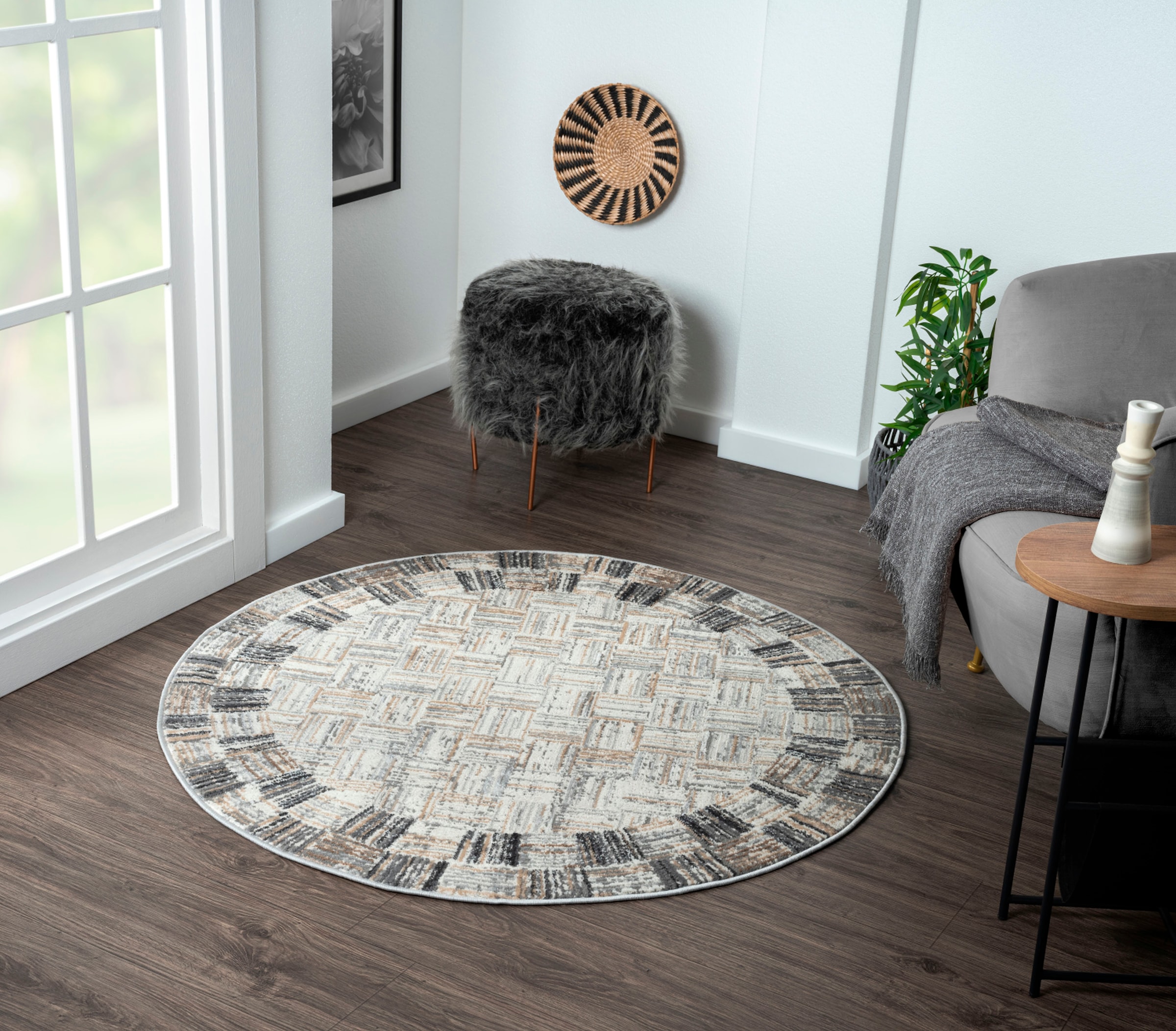 Myflair Möbel & Accessoires Teppich "My Mood" rund 8 mm Höhe Kurzflor, Scan günstig online kaufen