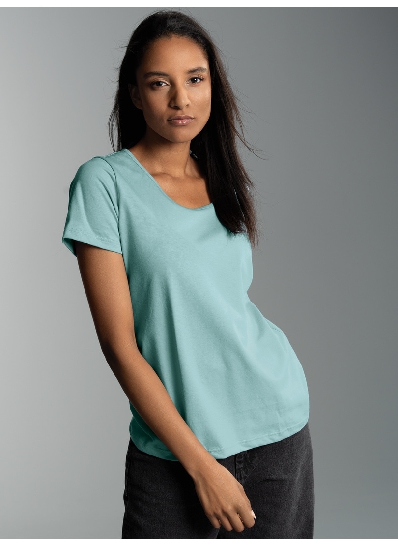 Trigema T-Shirt "TRIGEMA Damen T Shirt aus Biobaumwolle" 1 günstig online kaufen