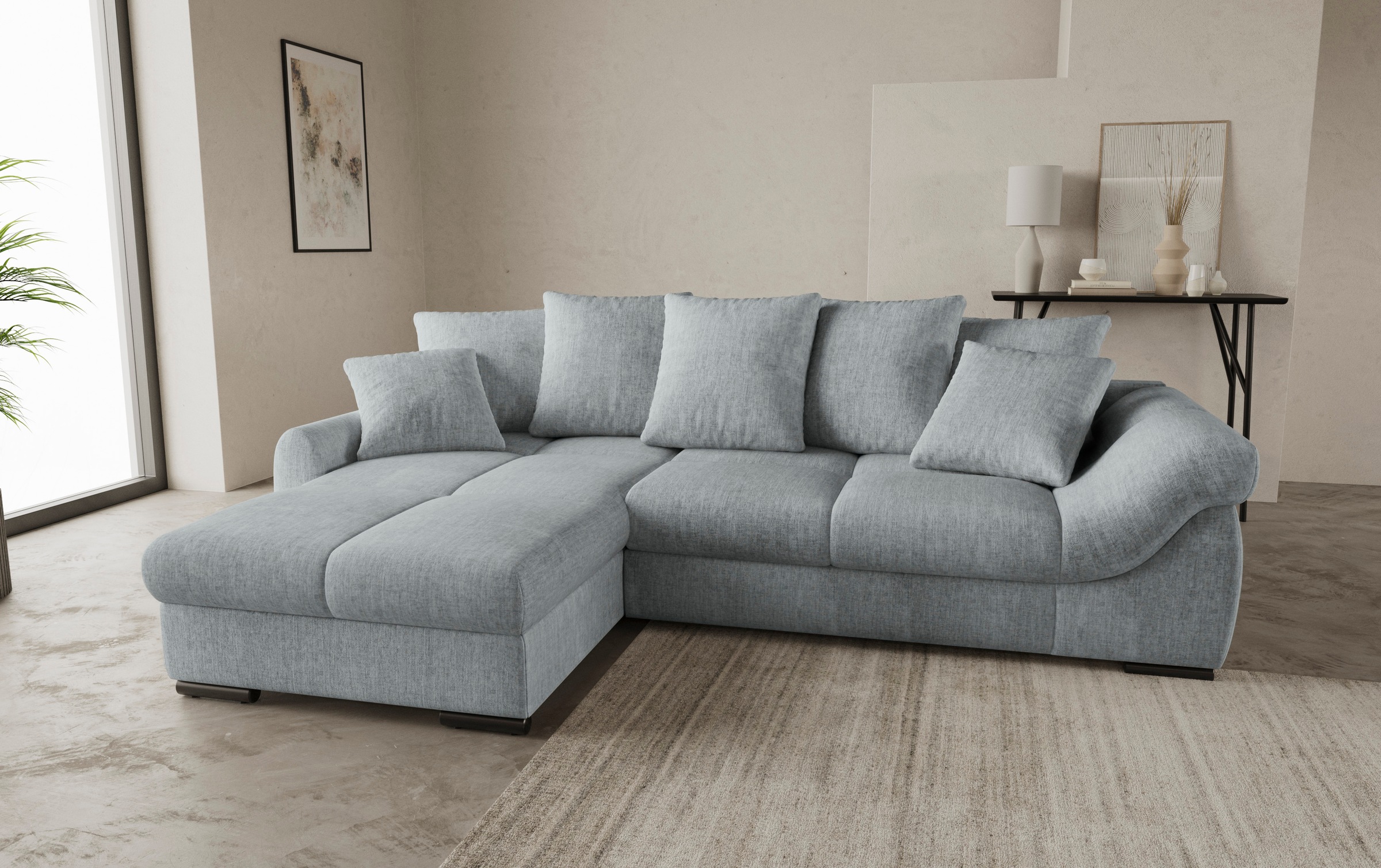 Mr. Couch Ecksofa "Livorno L-Form", inkl. Hochschläfer-Bettauszug, XL-Bettk günstig online kaufen