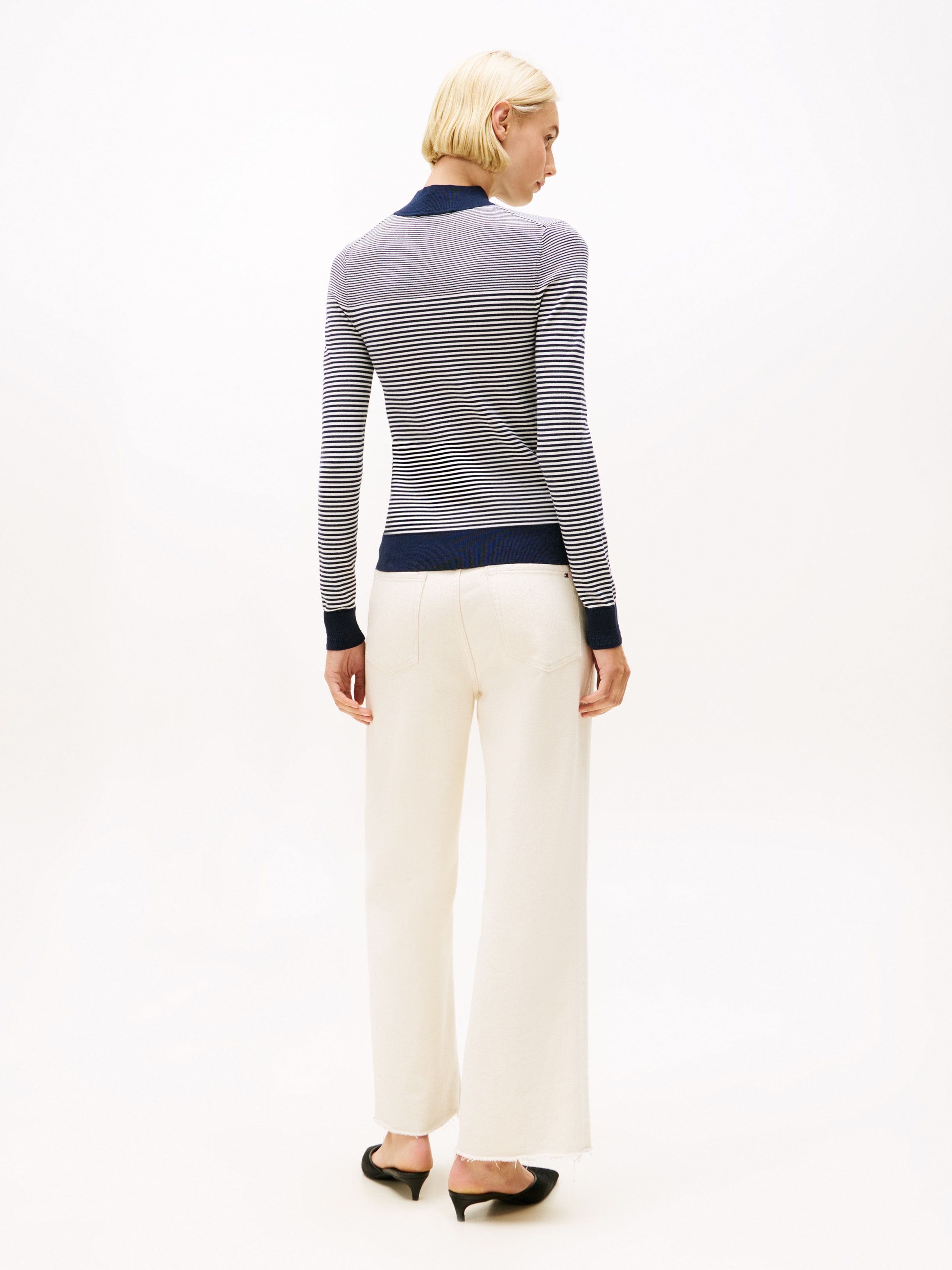 Tommy Hilfiger Strickpullover »CO JERSEY FINE GG MOCK-NK LS SWT«