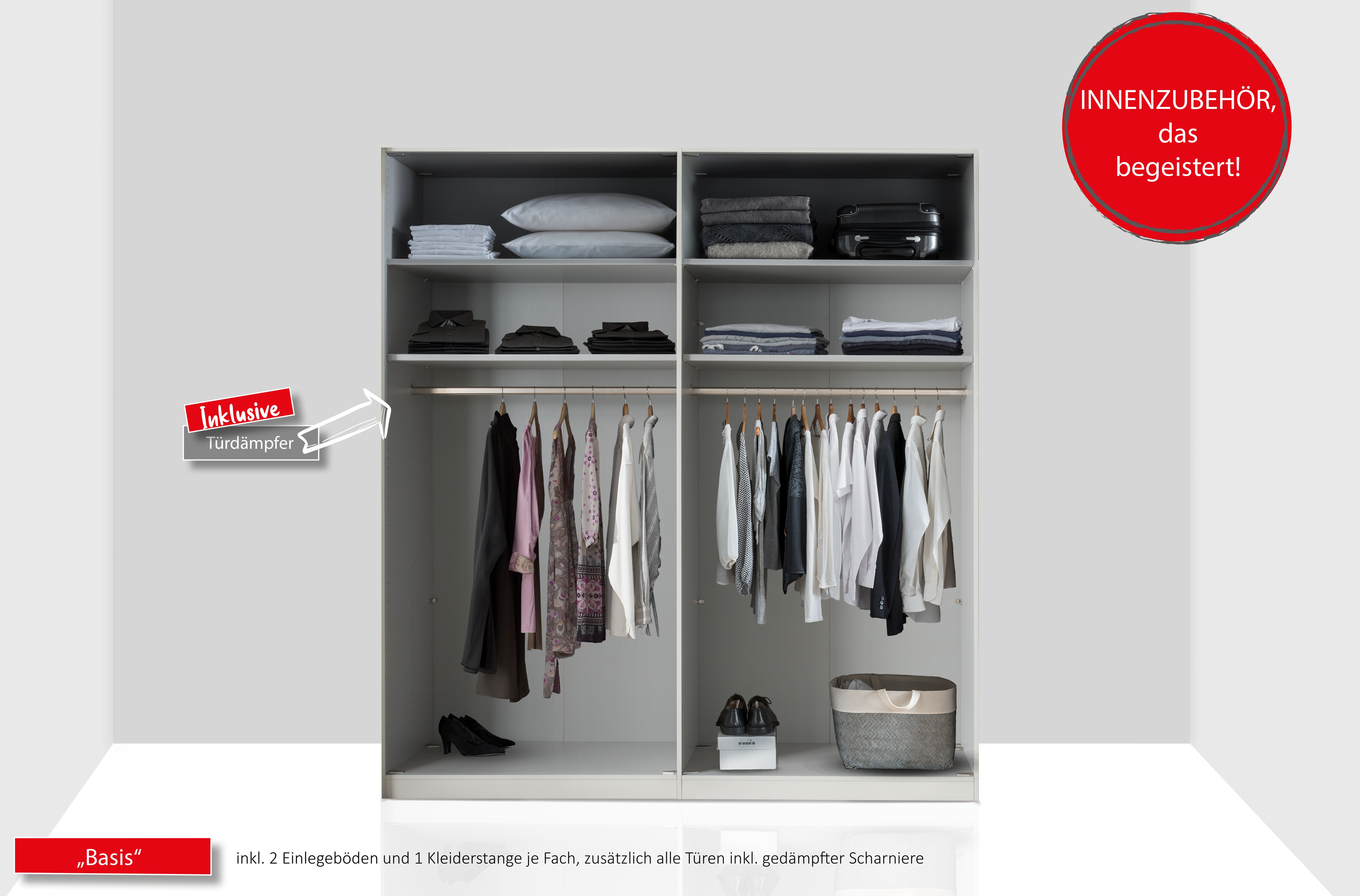 Thumbnail - WIEMANN Kleiderschrank "Lagos" in 4 Breiten und mit 3 verschiedenen Ausstattungspaketen erhältlich, inkl. Türendämpfung