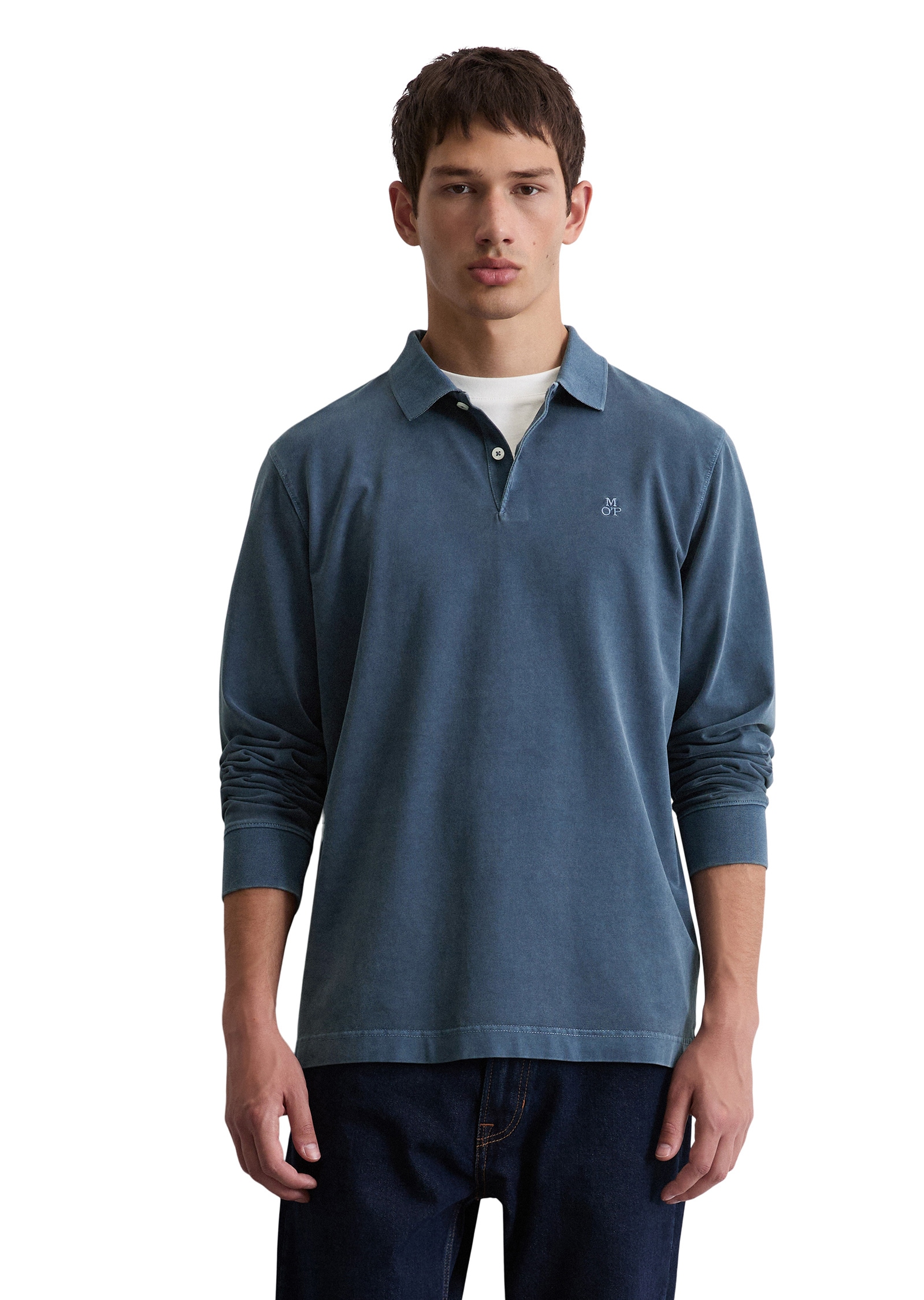 Marc OPolo Langarm-Poloshirt "aus reiner Bio-Baumwolle" günstig online kaufen