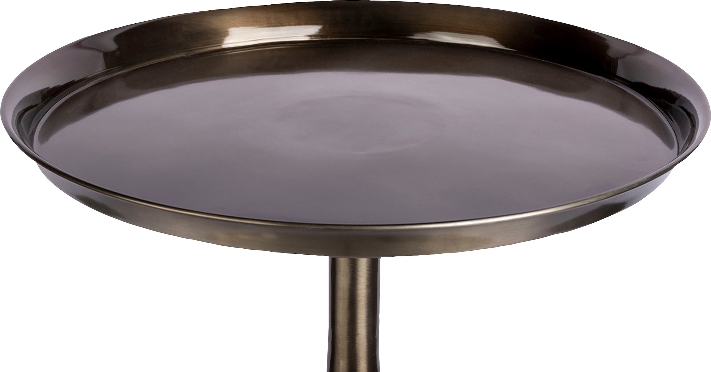 Kayoom Beistelltisch »Assane 125, Edles Design in Gold beziehungsweise Schwarz«, (1 St.), Metallgestell in Tropfenform, runde Ablagefläche, extravagant