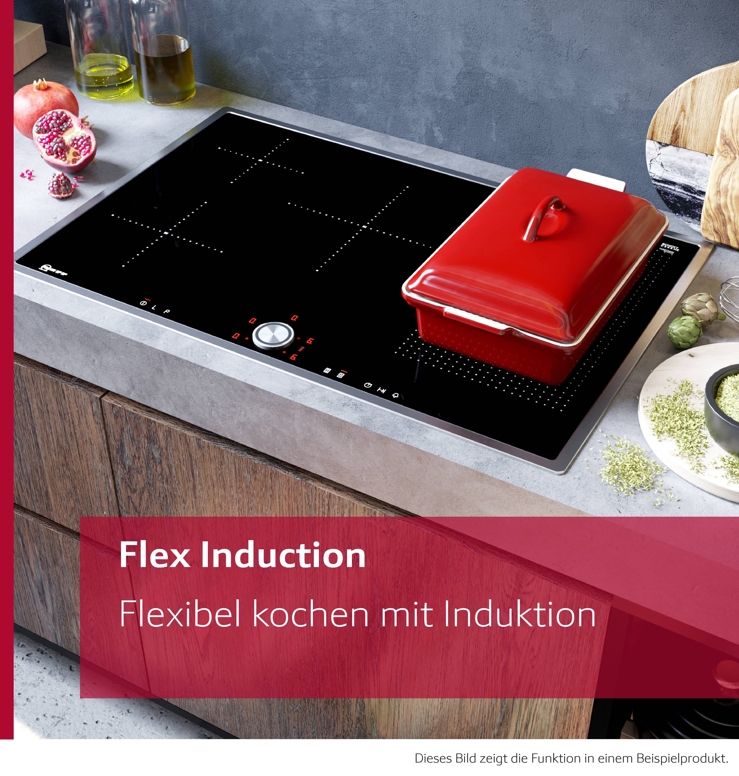NEFF Induktions-Kochfeld »T68NUV4A0« Flex-Induktionskochfeld im Matt Black Design mit Twist Pad® Steuerung.