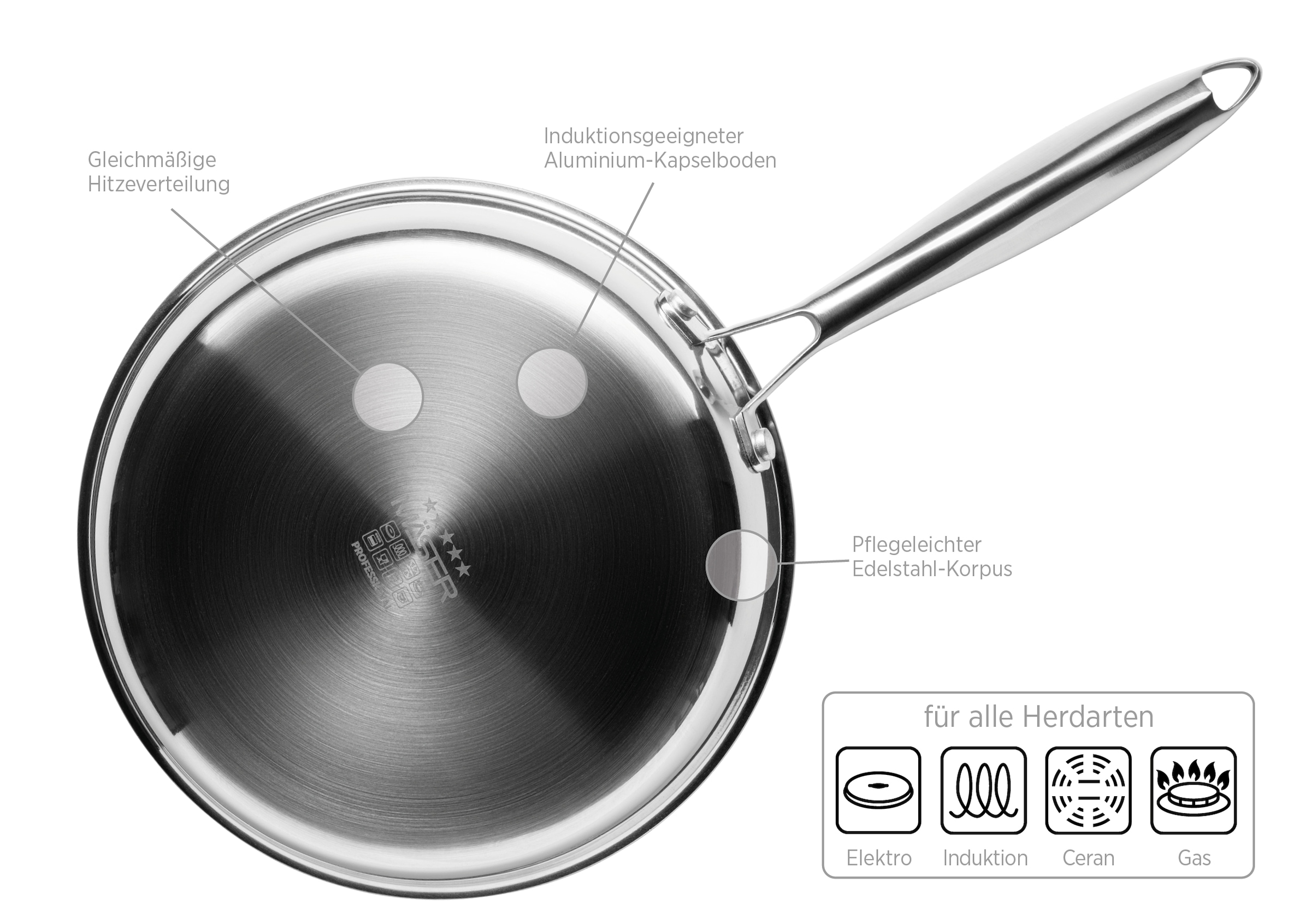 MÄSER Crêpepfanne »Hestia« Edelstahl 18/10 Set, 1 Stk. tlg.