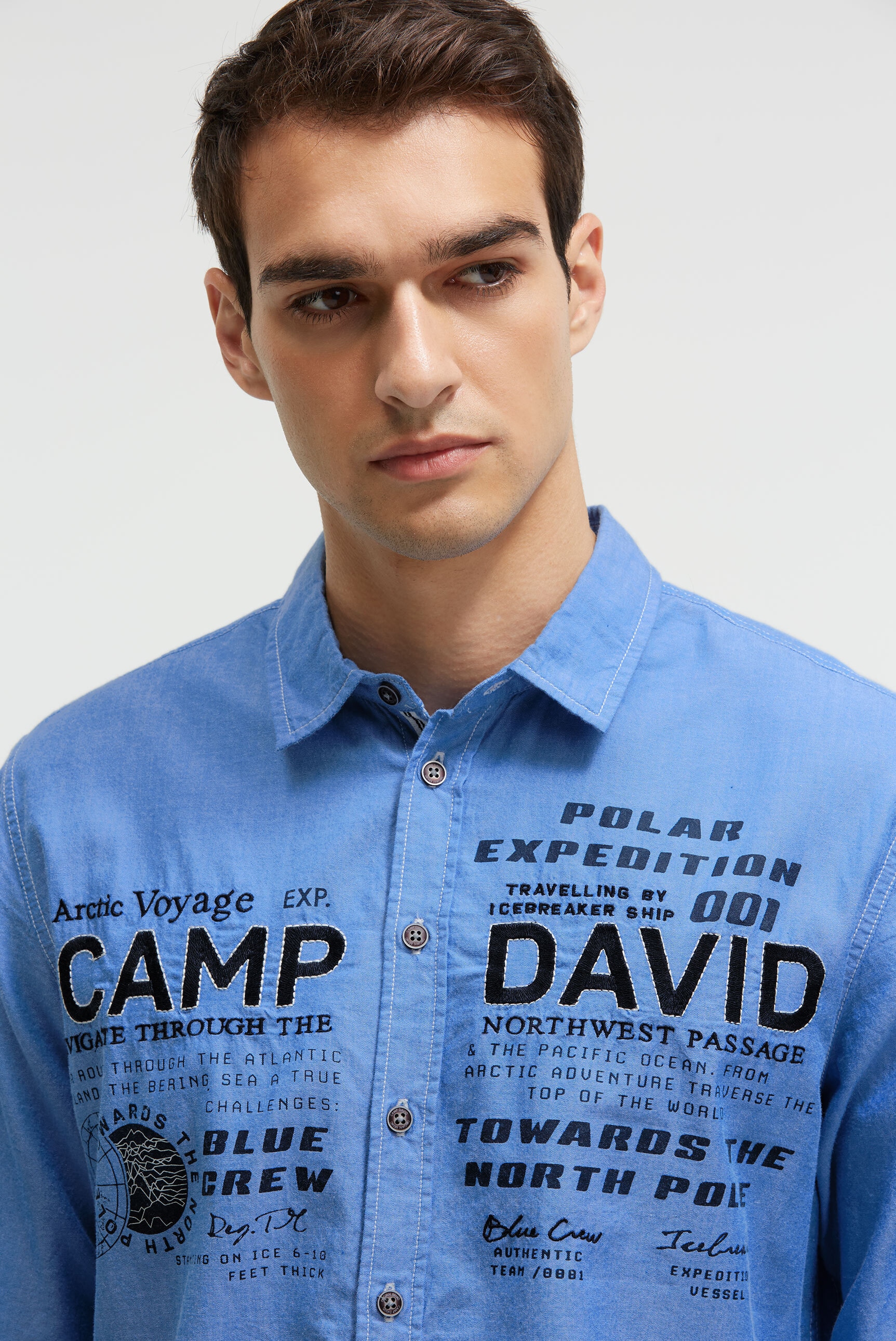 CAMP DAVID Langarmhemd aus Baumwolle