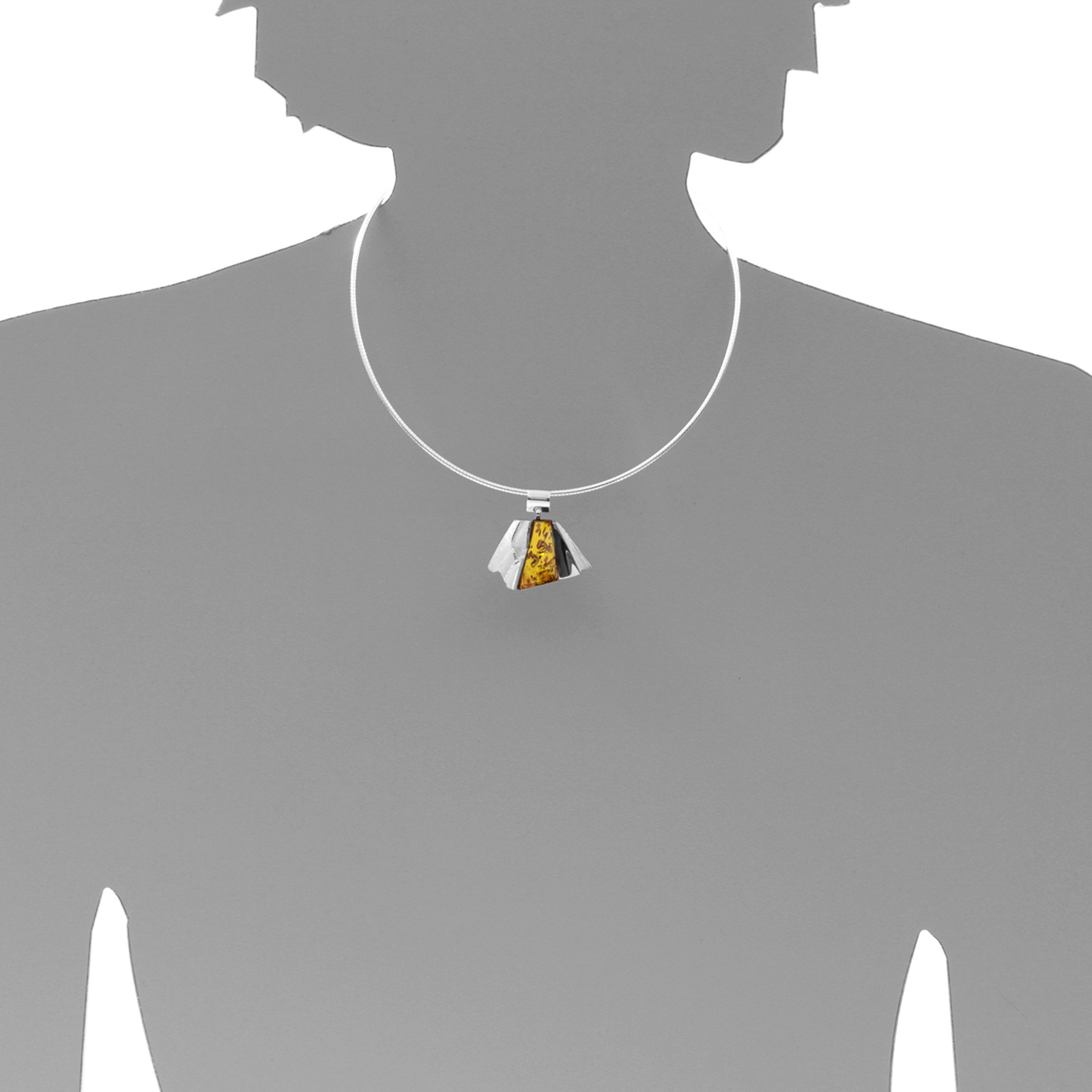 Halsreif OSTSEE-SCHMUCK "Ostsee-Schmuck Halsreif mit Anhänger Mette" Gr. 42, silber, Halsketten, Damen, 42cm, Silber 925 (Sterlingsilber), L: 42 2