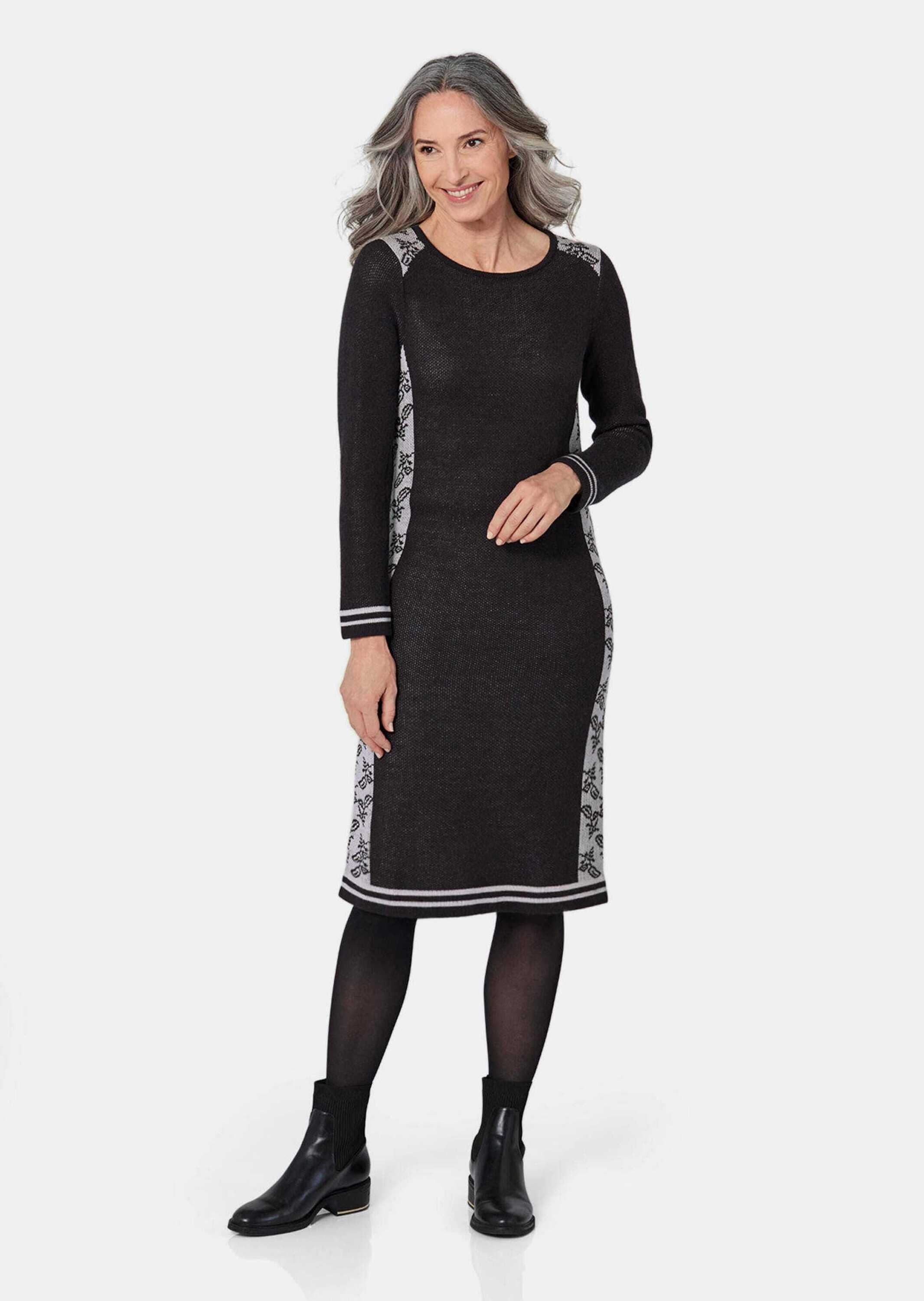 GOLDNER Strickkleid "Kurzgröße Jacquard Strickkleid" günstig online kaufen