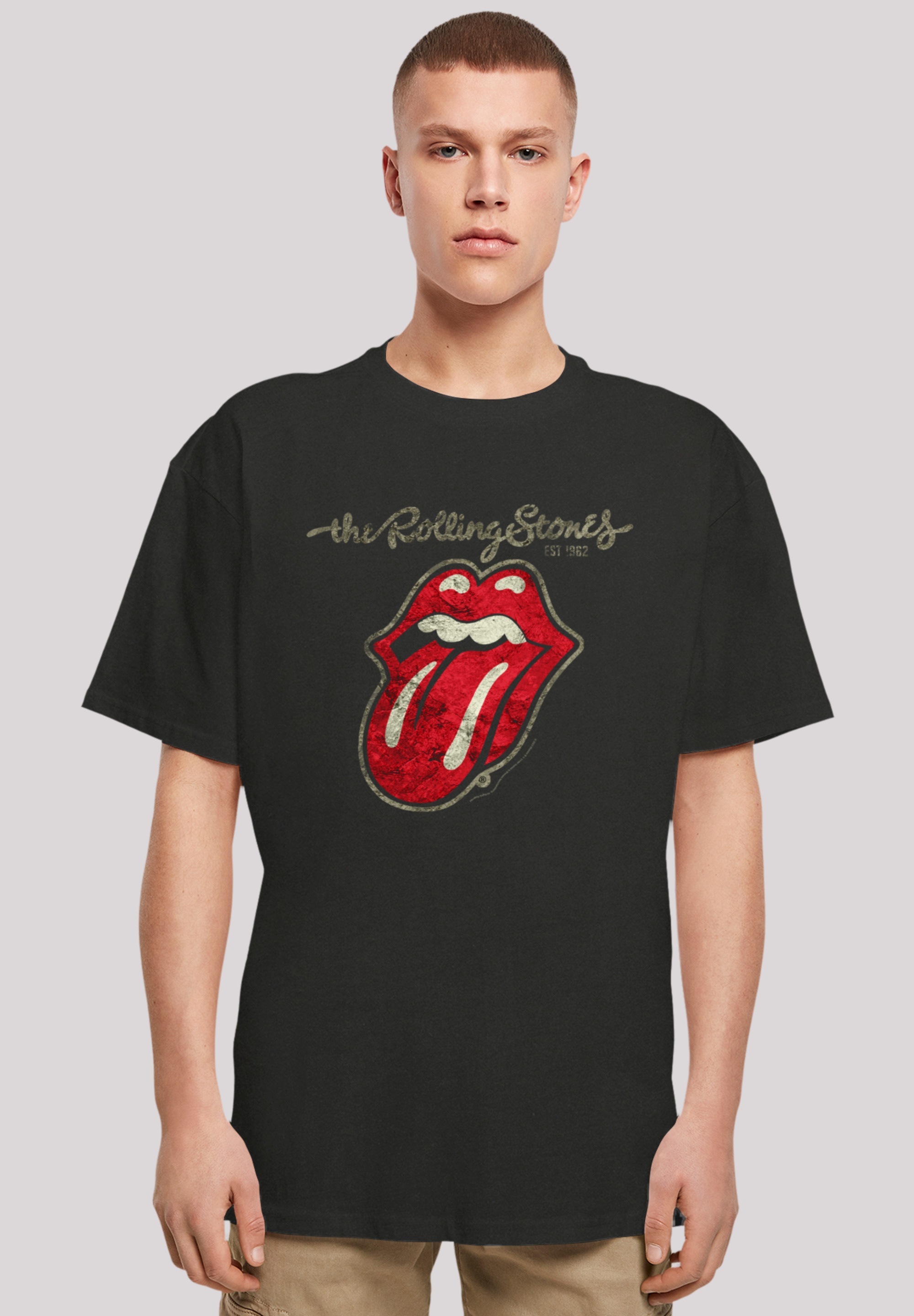 online »The Plastered | Rolling Stones Qualität Tongue Premium kaufen Washed«, BAUR T-Shirt F4NT4STIC