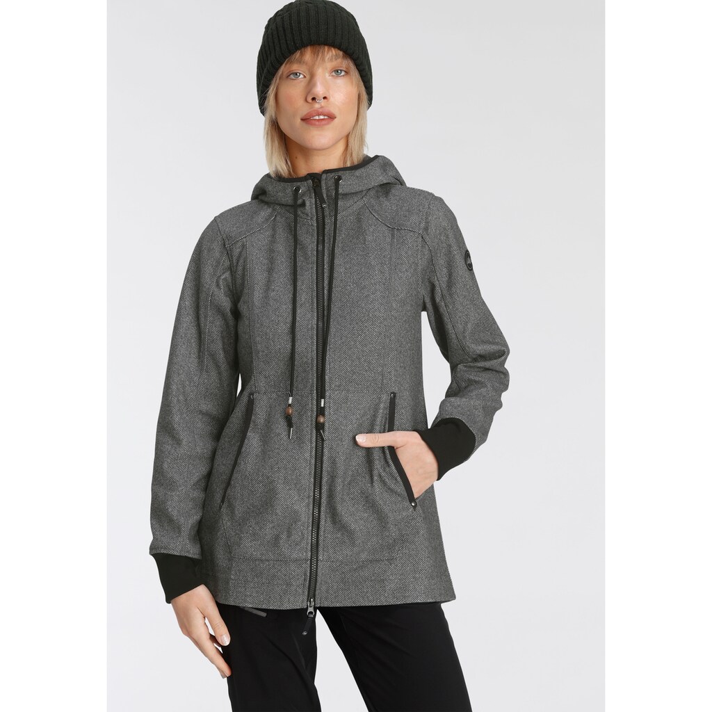 Polarino Sommerjacke mit Kapuze aus weichem angerautem Webmaterial mit Fischgrät-Muster Polarino Sommerjacke mit Kapuze aus weichem angerautem Webmaterial mit Fischgrät-Muster